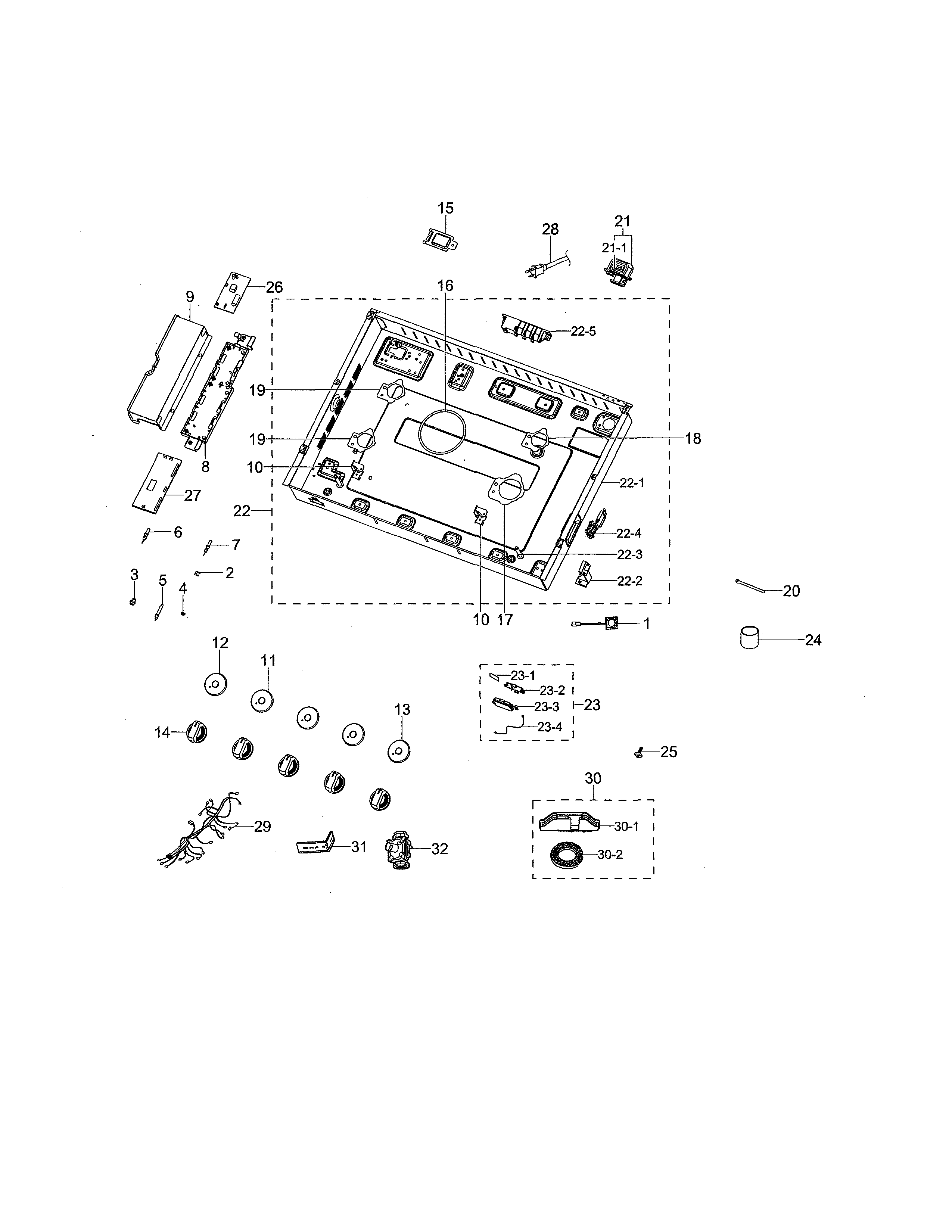Samsung NA30N7755TS/AA-00 module/knobs diagram