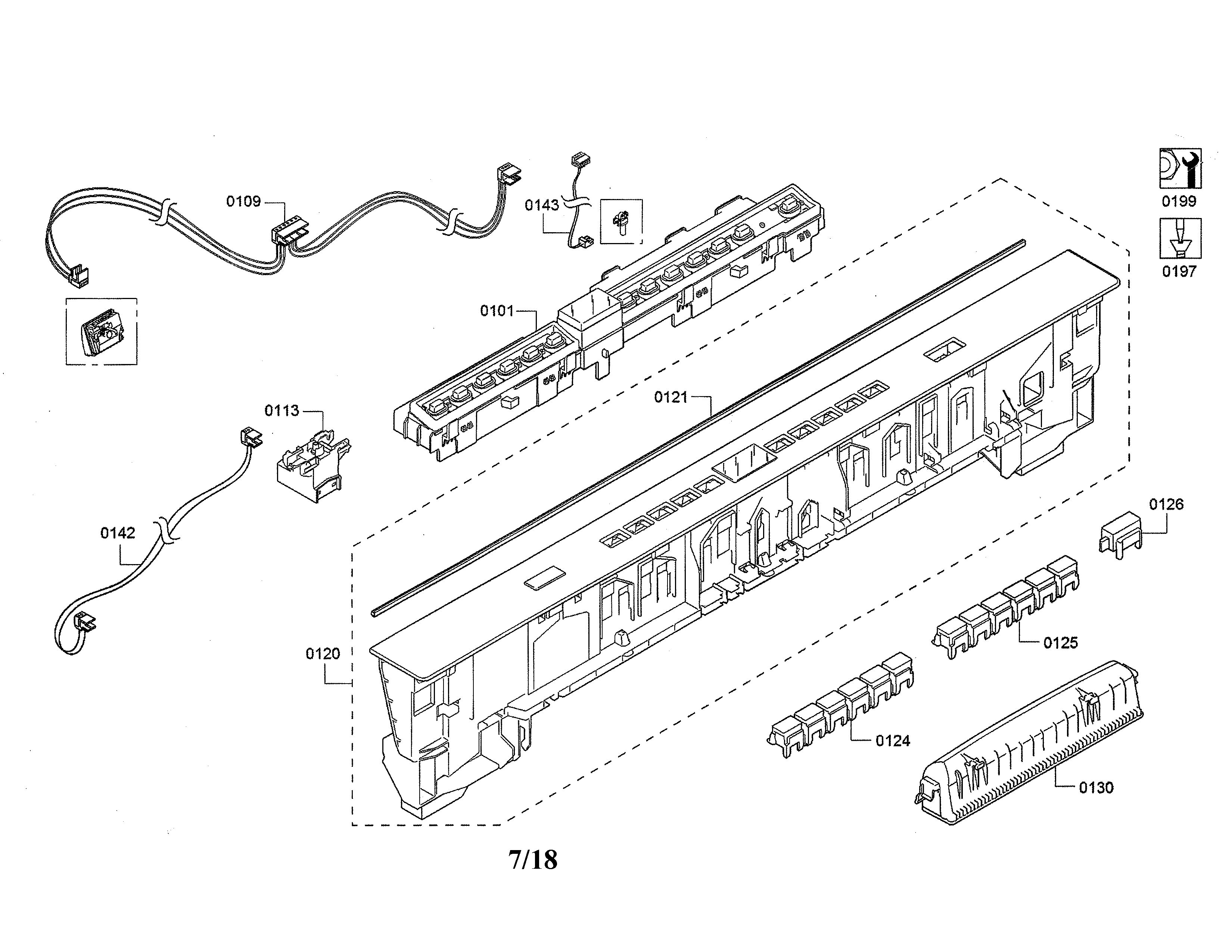 Bosch SHX863WB5N/10 facia panel/controller unit diagram