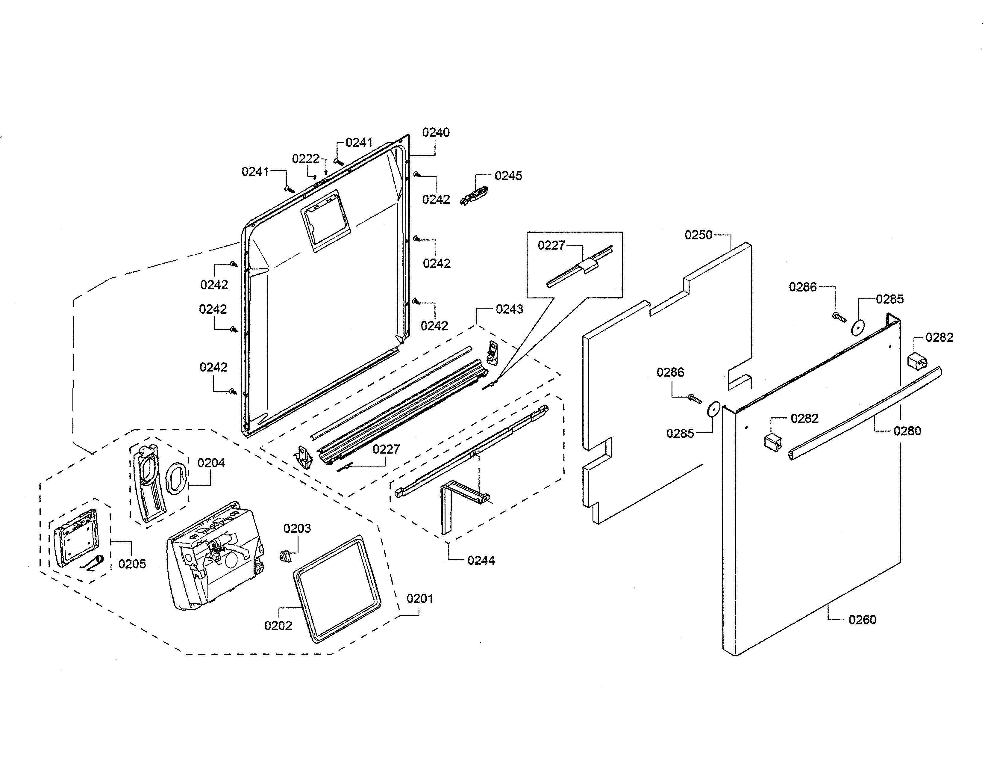 Bosch SHX863WB5N/10 door/dispenser diagram