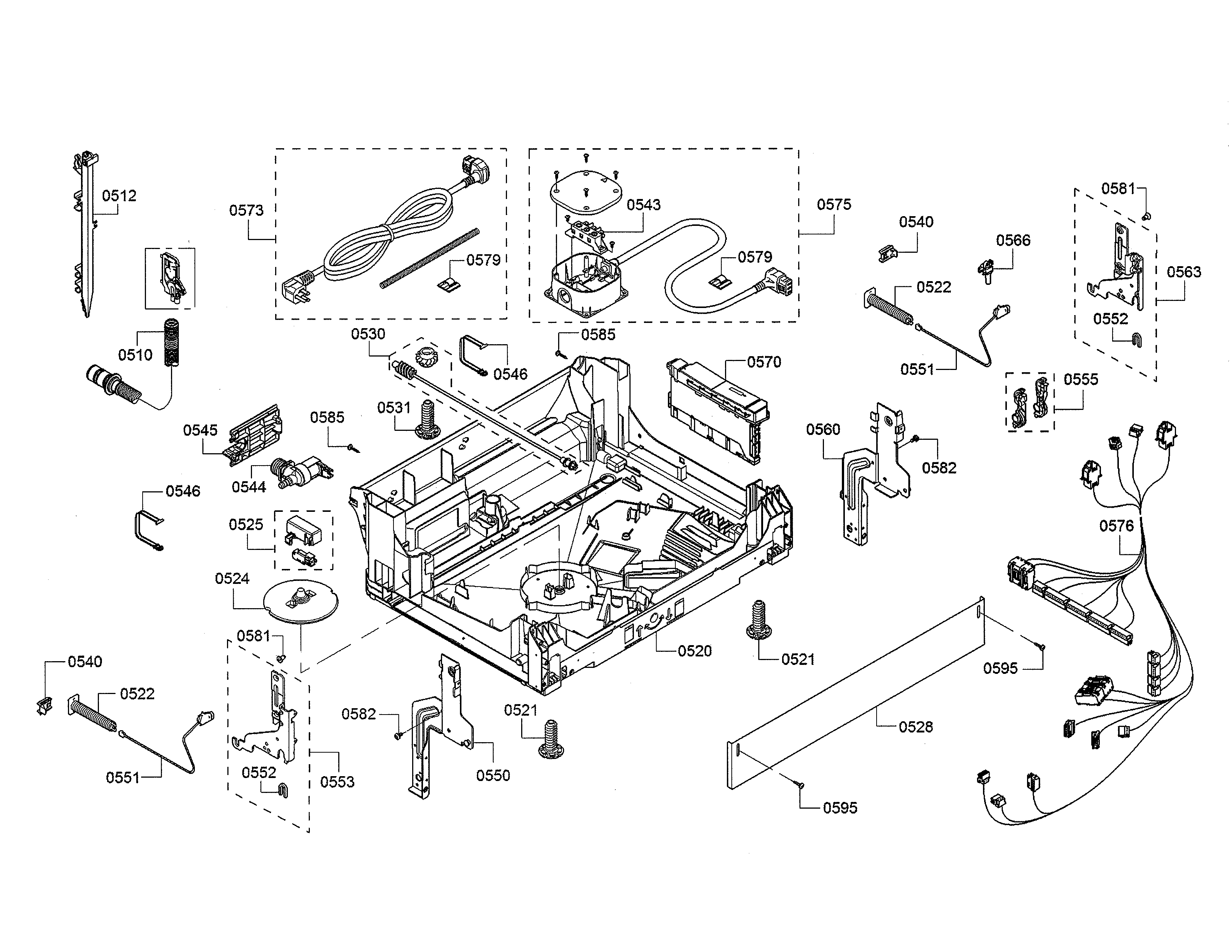Bosch SHX863WB5N/10 base/power cord diagram