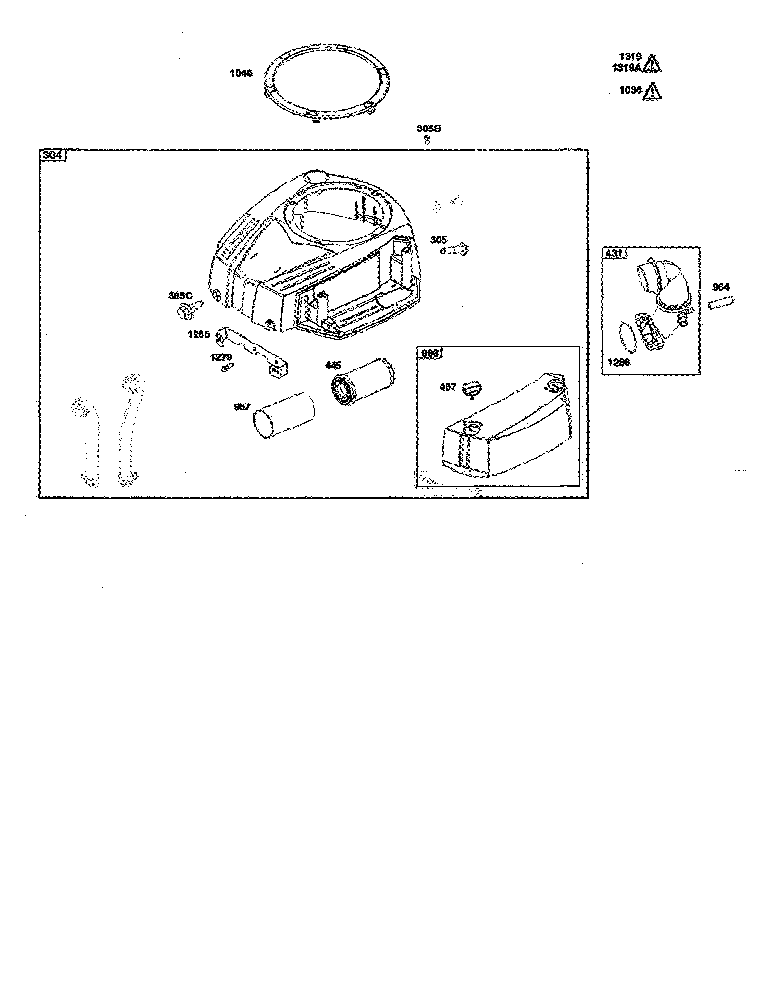 MTD 13AL79XT299 blower housing/air cleaner diagram