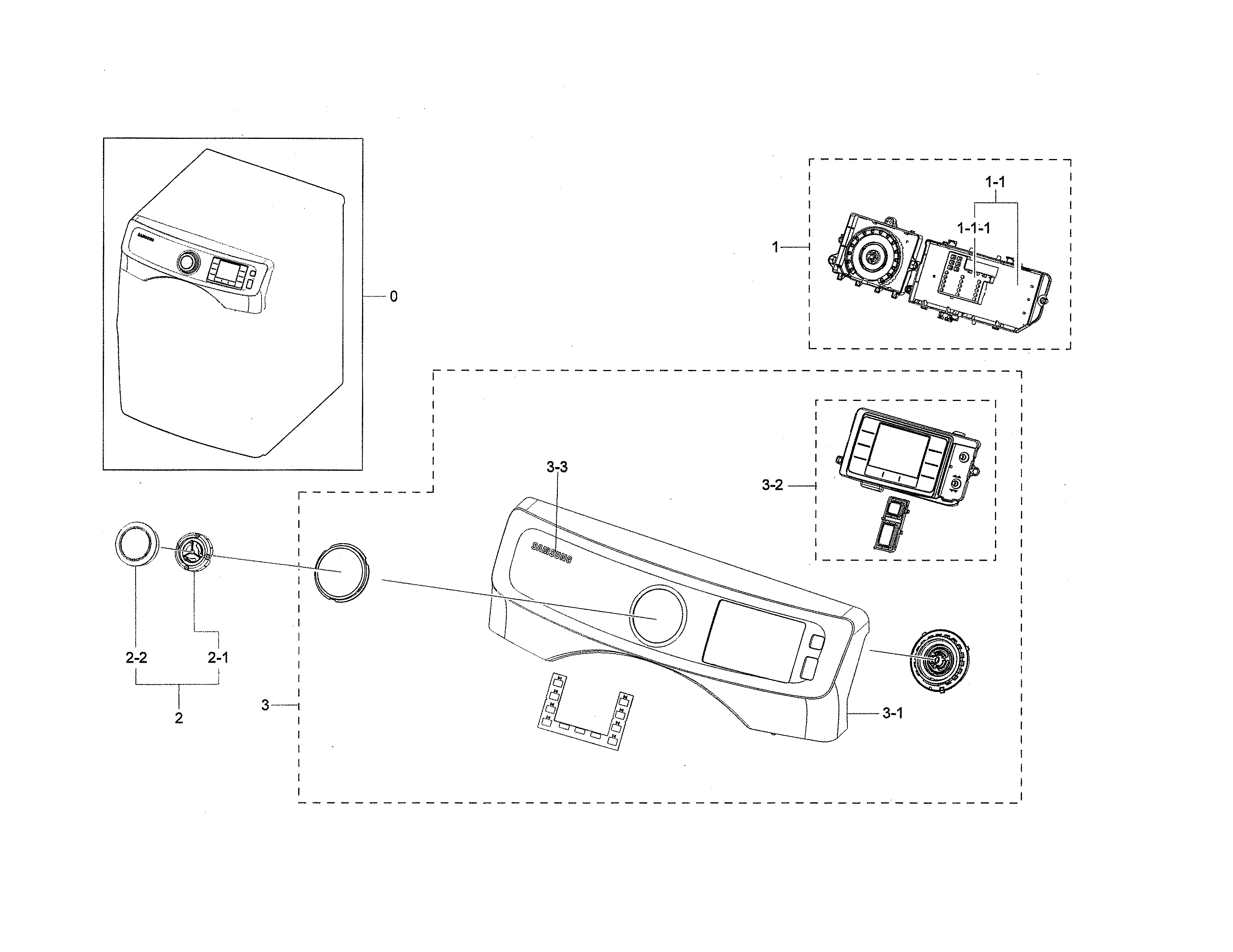 Samsung DVE45N5300F/A3-00 control panel diagram