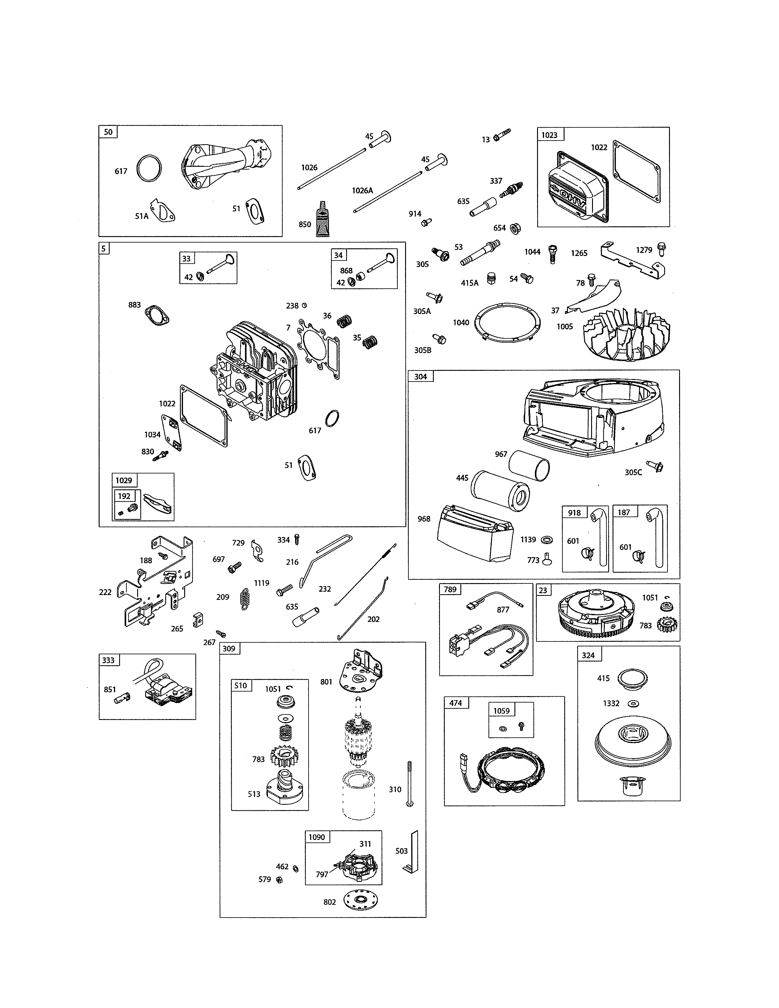 Craftsman 960420217 head-cylinder/motor-starter diagram