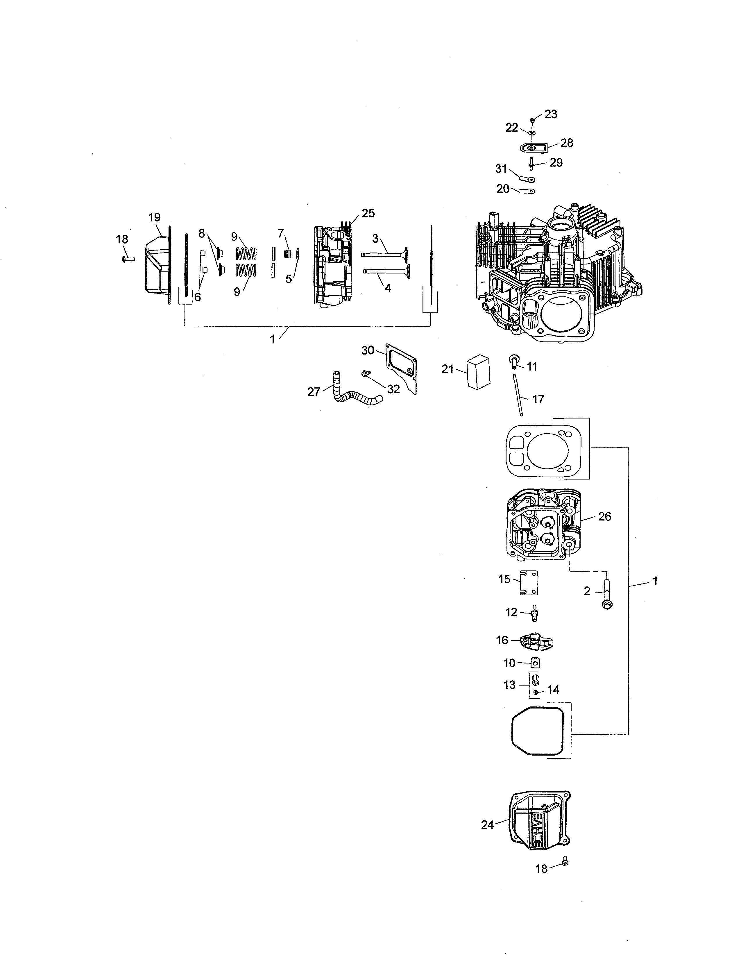 Craftsman 96042022000 cylinder head diagram