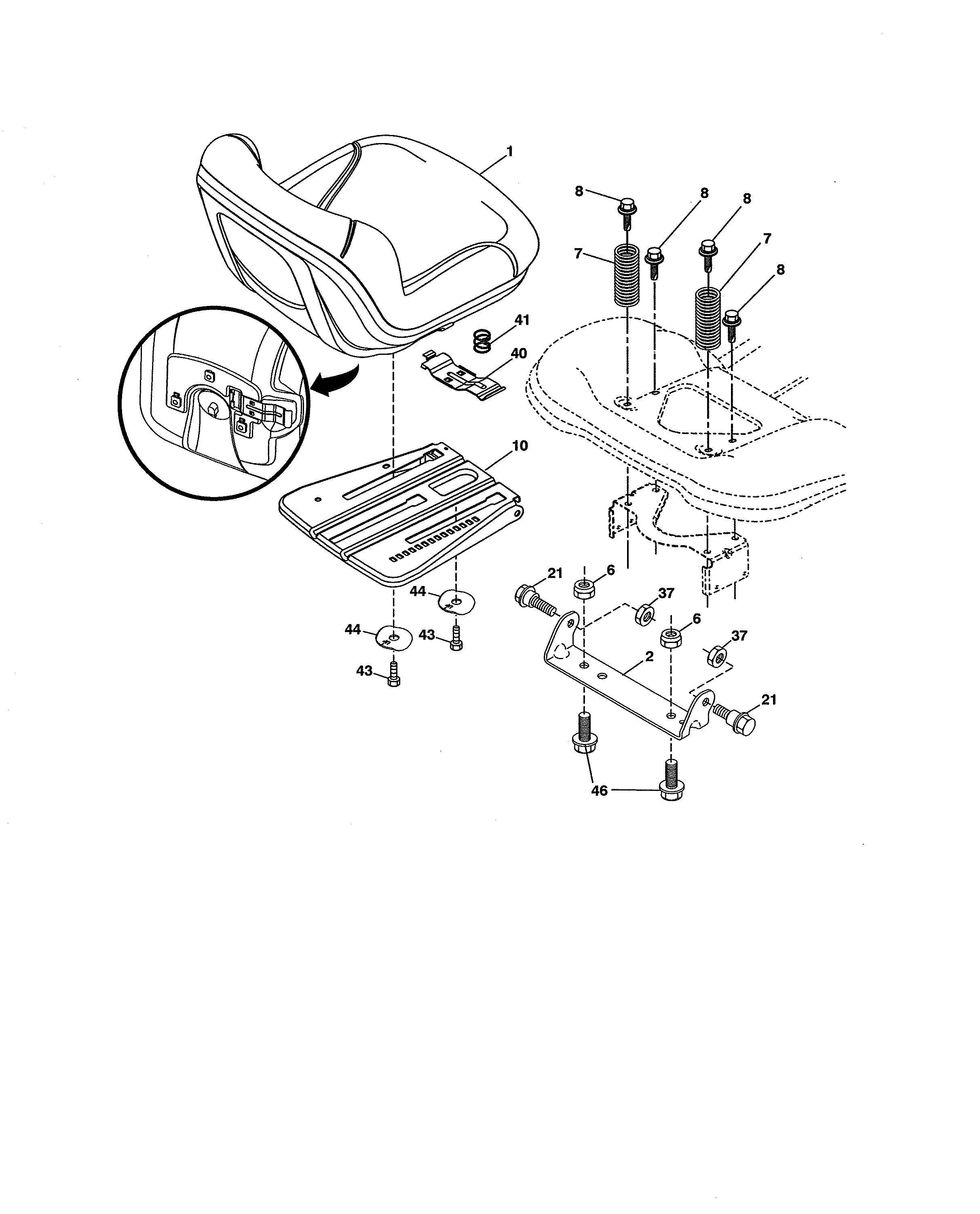 Craftsman 917203811 seat assembly diagram