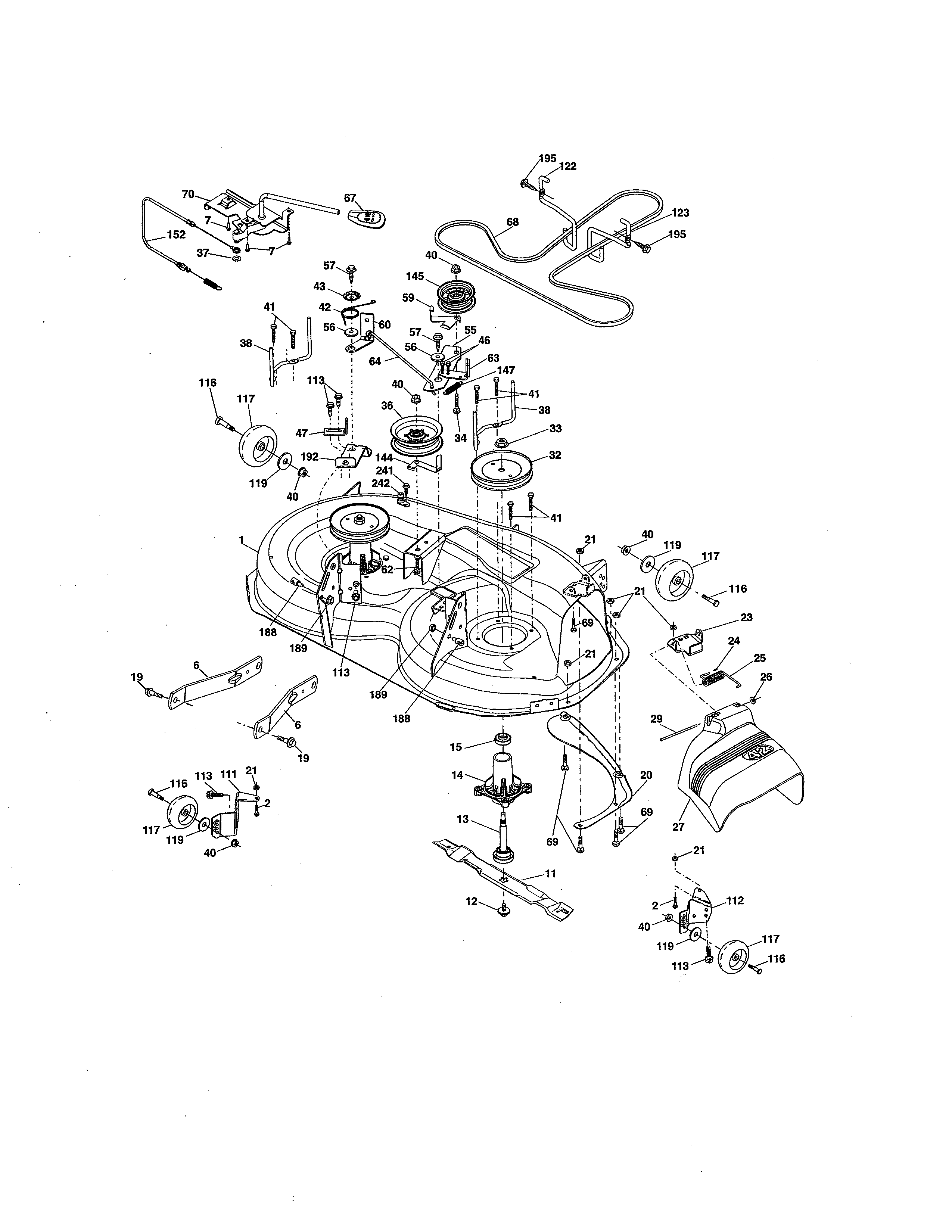 Craftsman 917203811 mower deck diagram