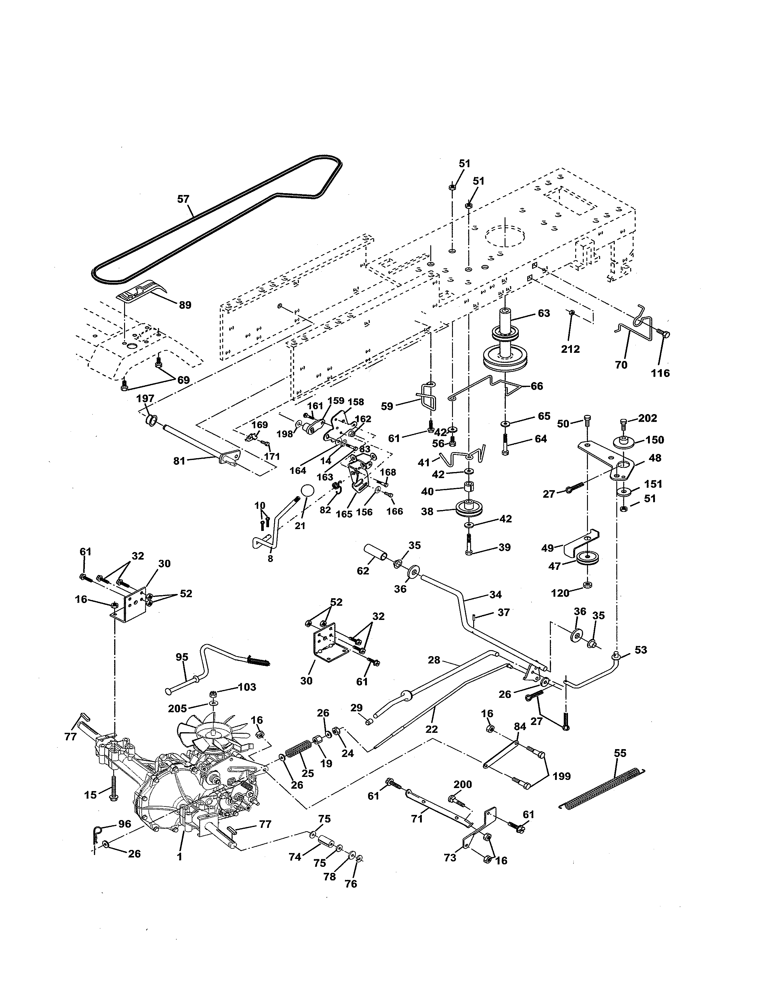 Weed Eater S165H42A drive diagram