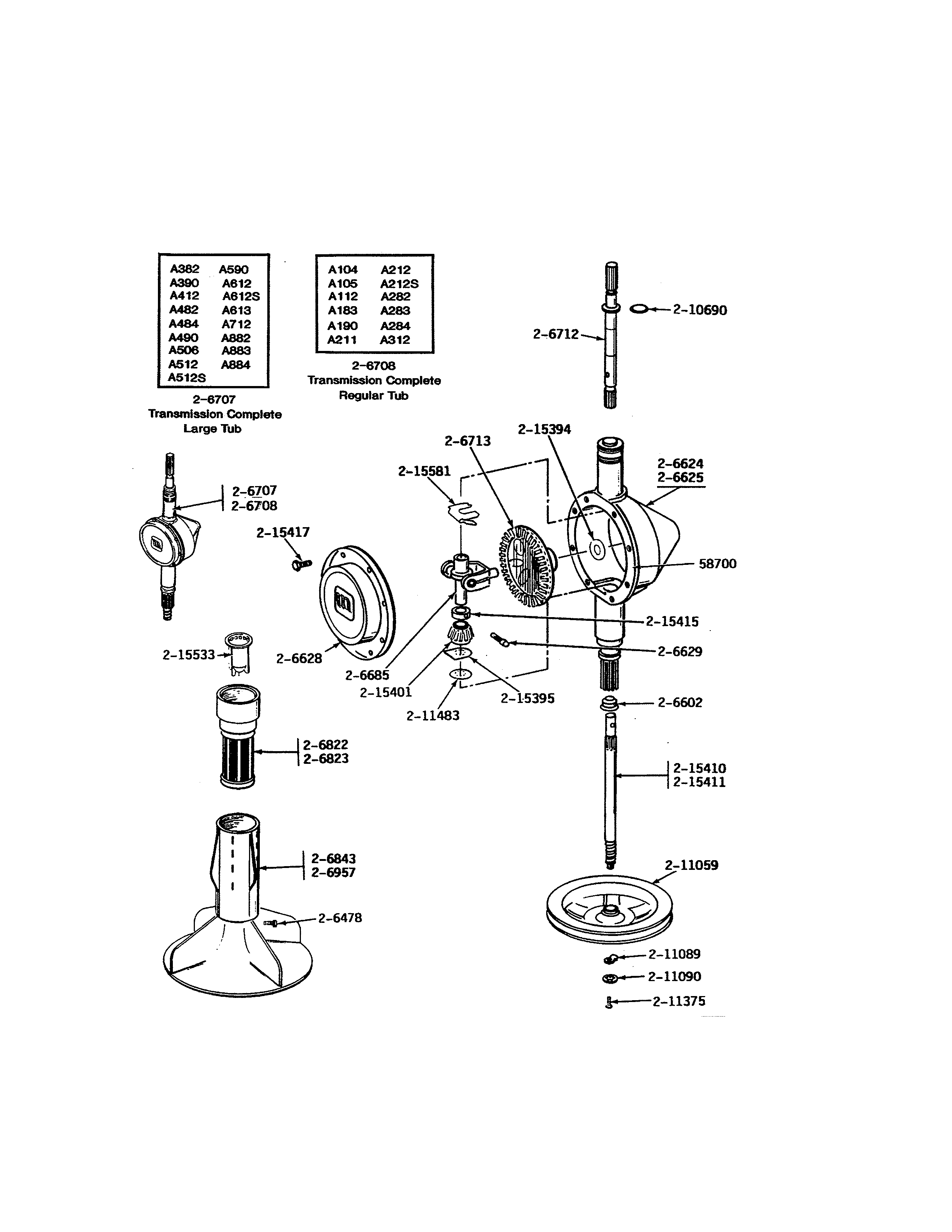 Maytag A612 orbital transmission (series 10) diagram