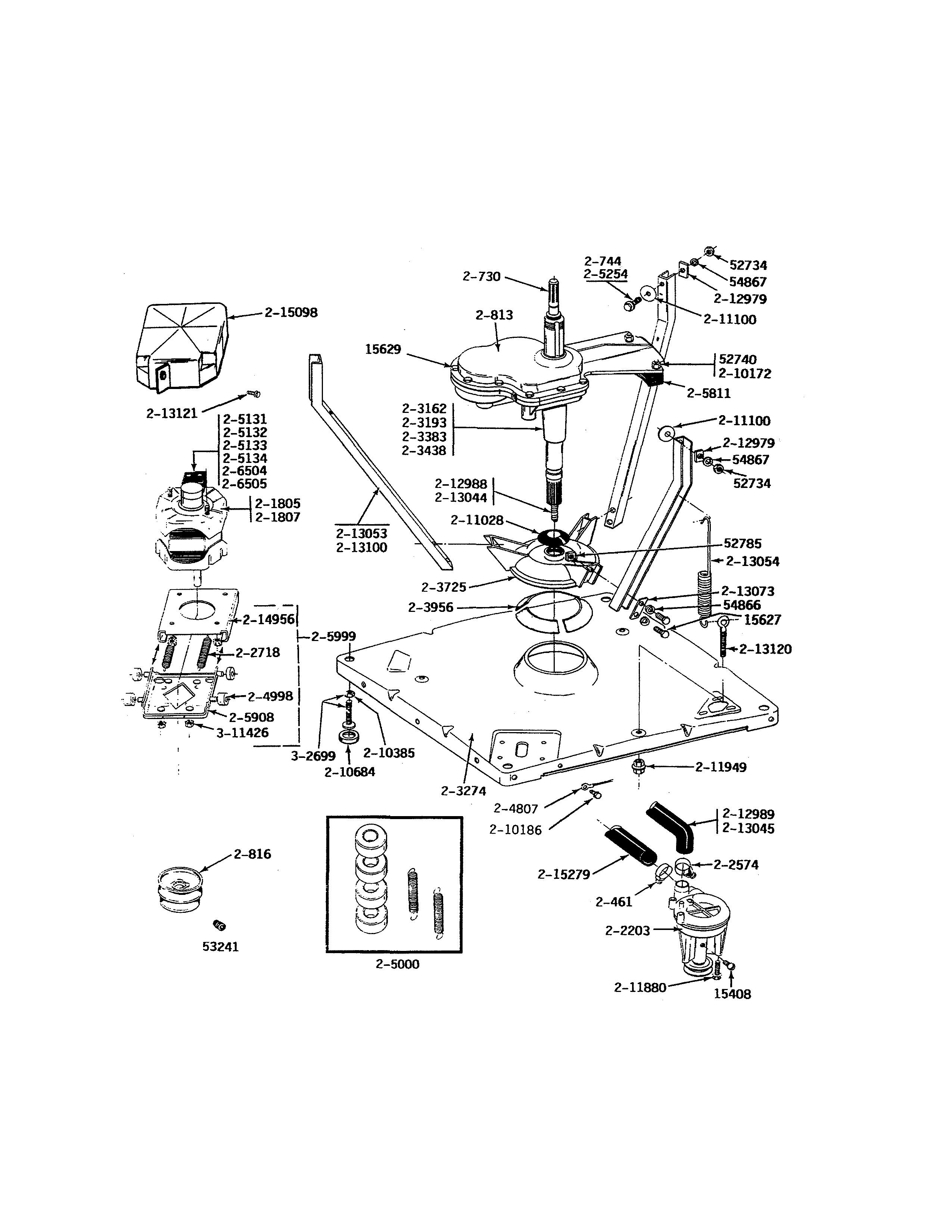 Maytag A612 base/pump/motor & components diagram