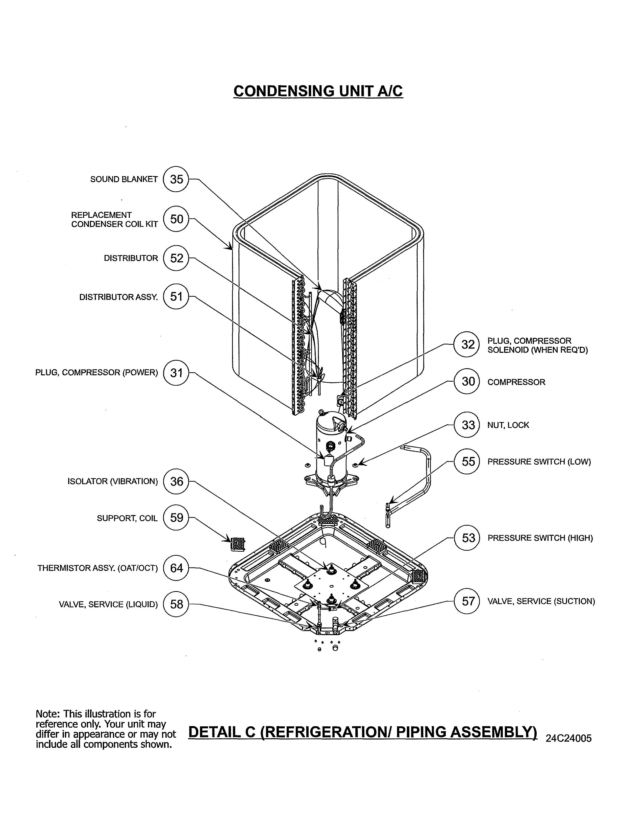 Carrier 24ANB736A0031030 refrigeration/piping assembly diagram