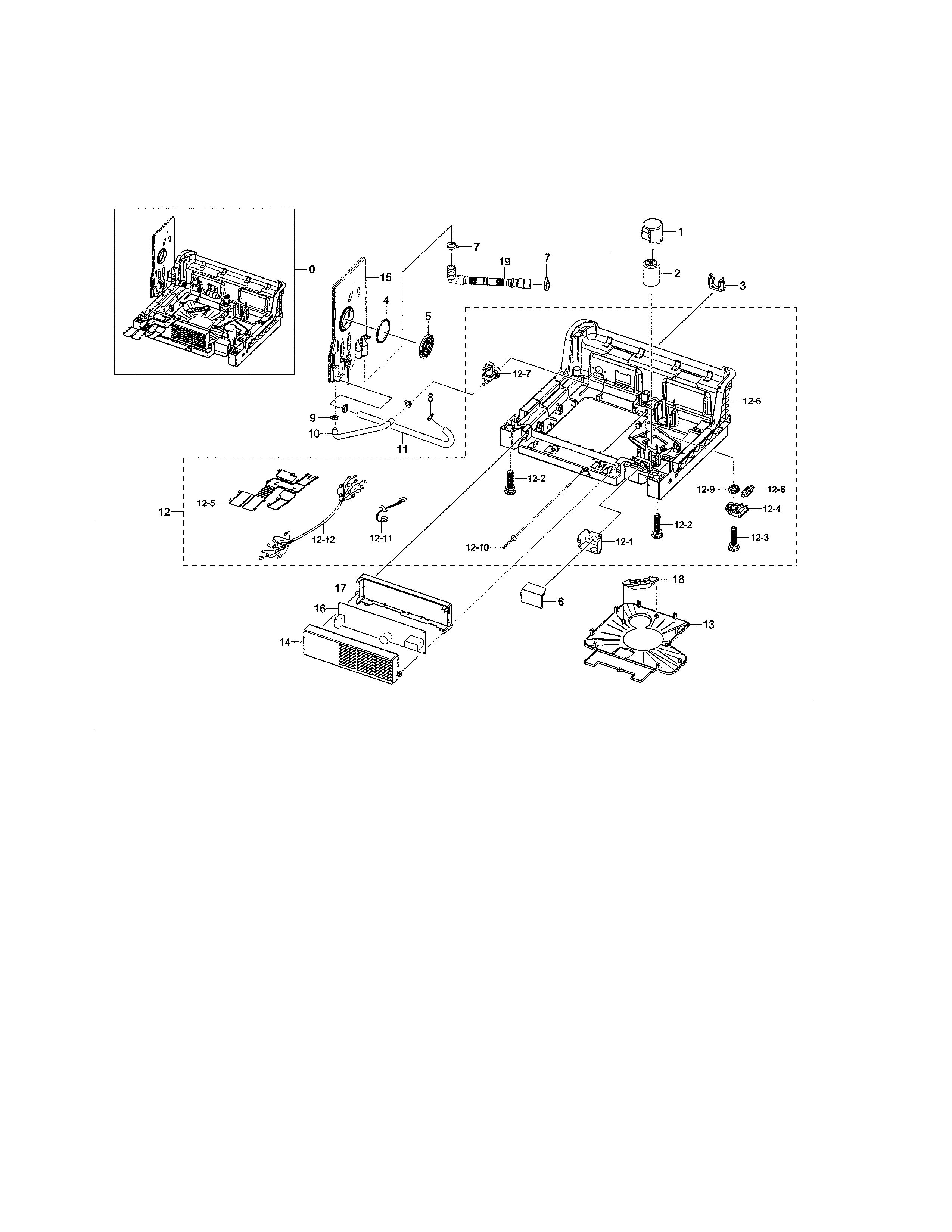 Samsung DW80K5050US/AA-03 base assembly diagram