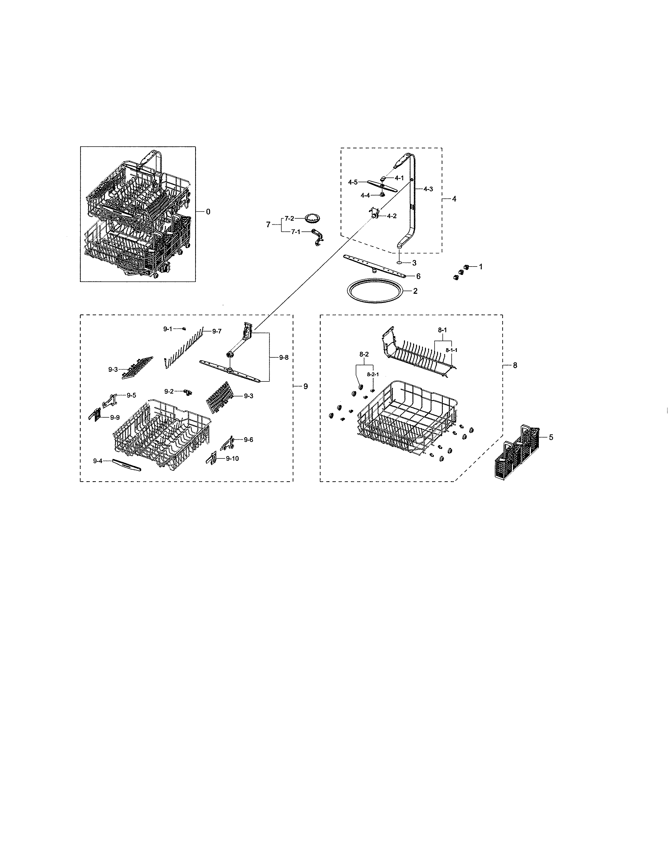 Samsung DW80K5050US/AA-03 wash assembly diagram