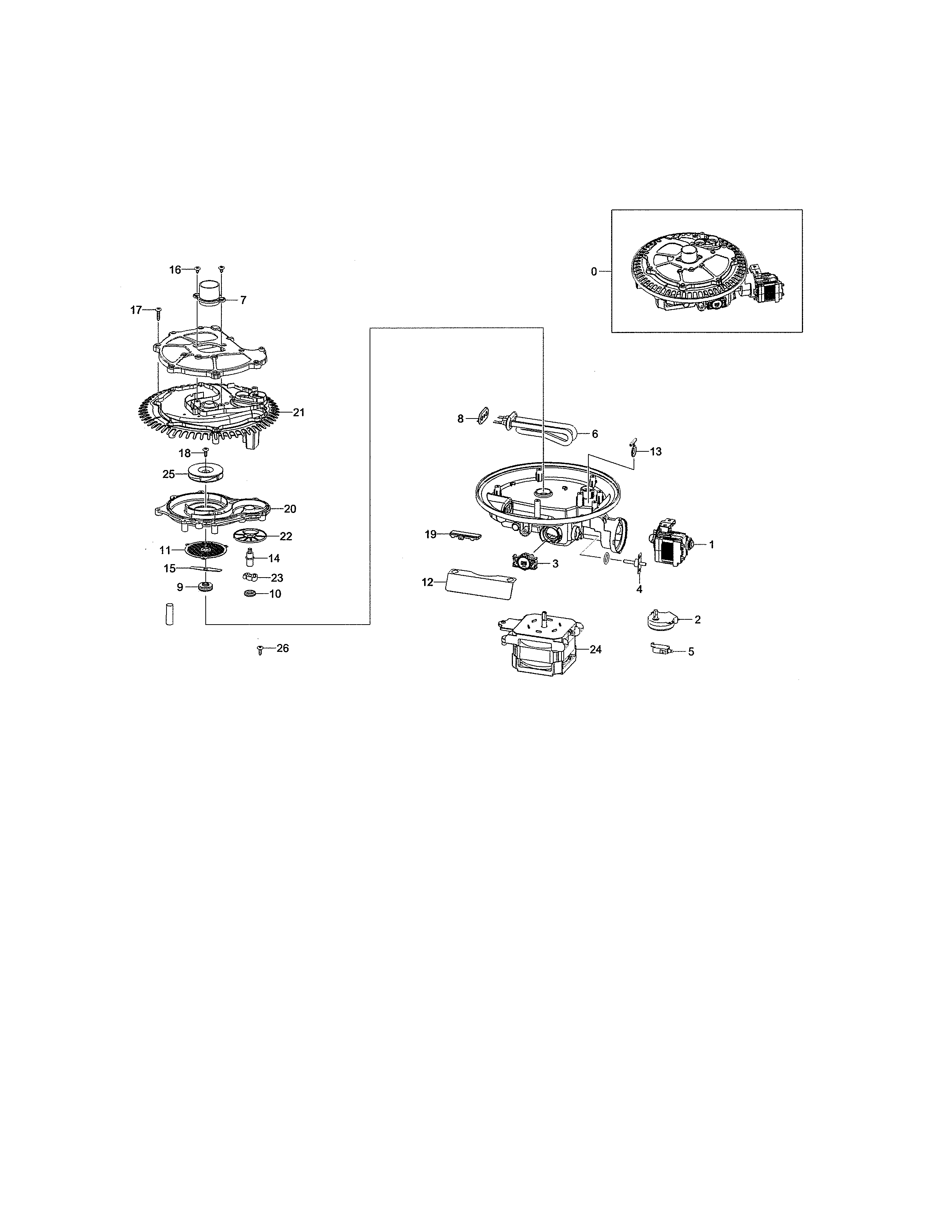 Samsung DW80K5050US/AA-03 sump assembly diagram