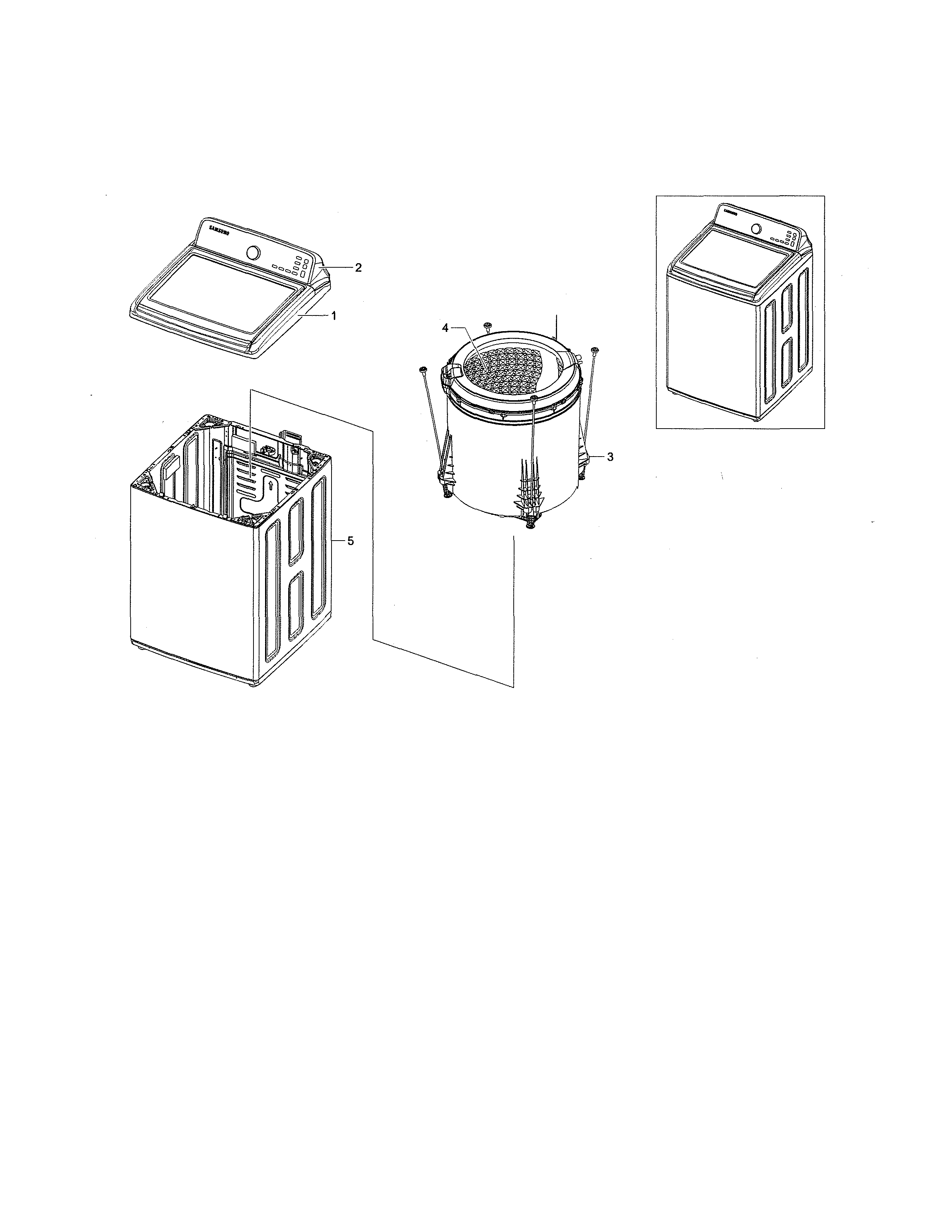 Samsung WA45M7050AW/A4-02 main unit diagram