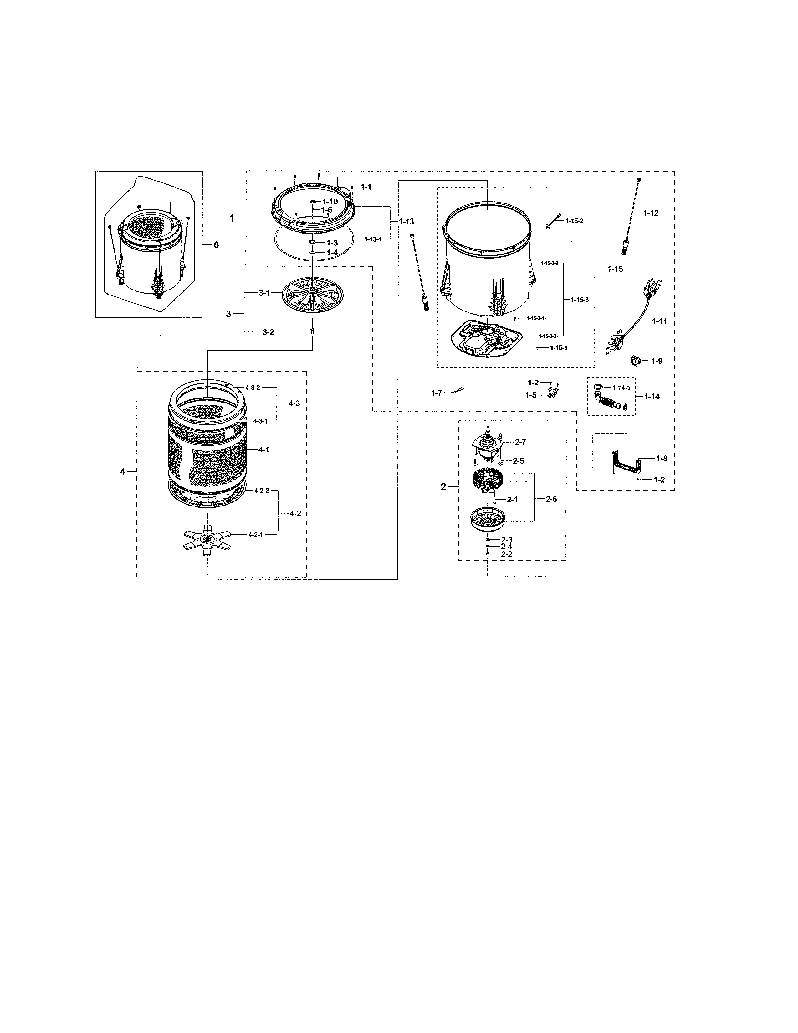 Samsung WA45M7050AW/A4-02 tub diagram