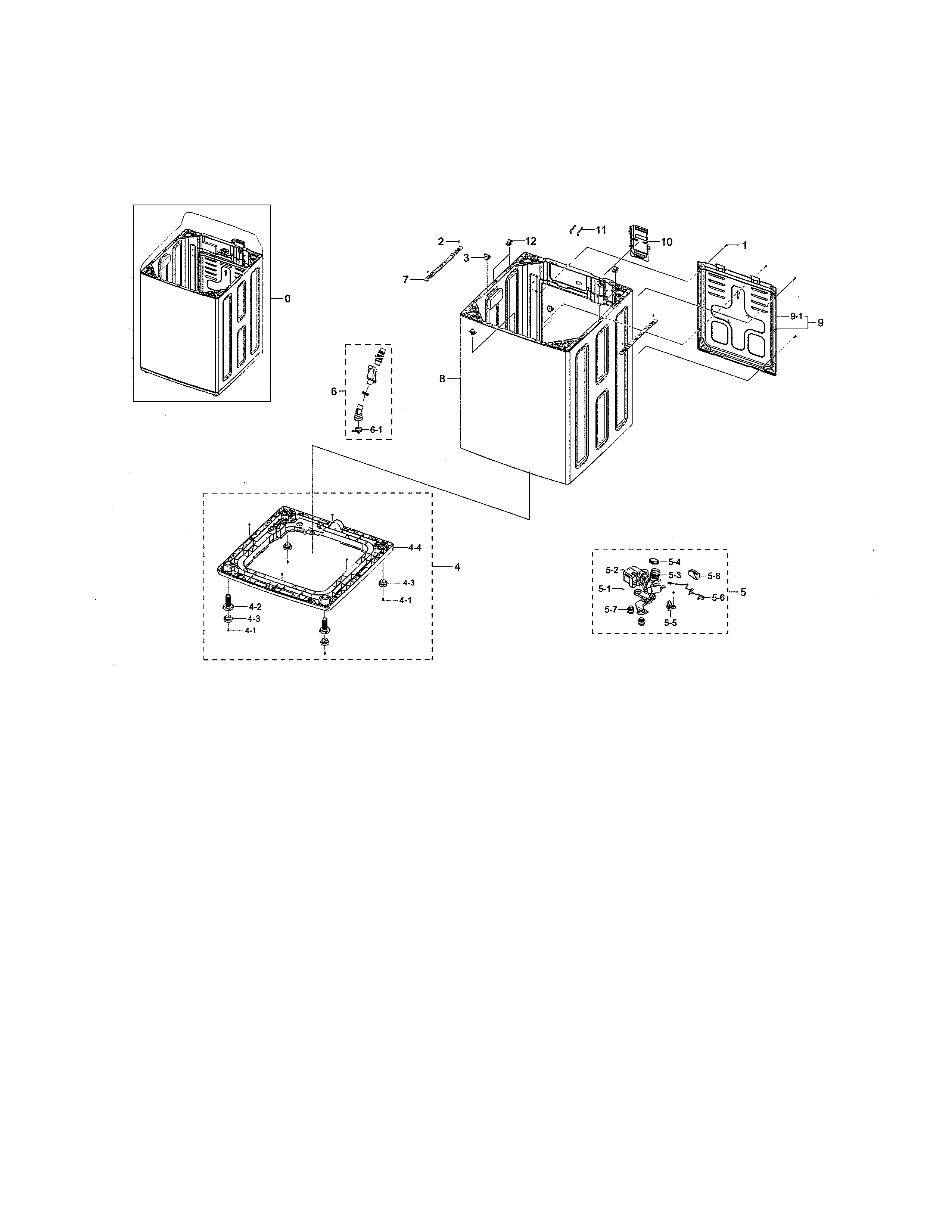 Samsung WA45M7050AW/A4-02 frame diagram