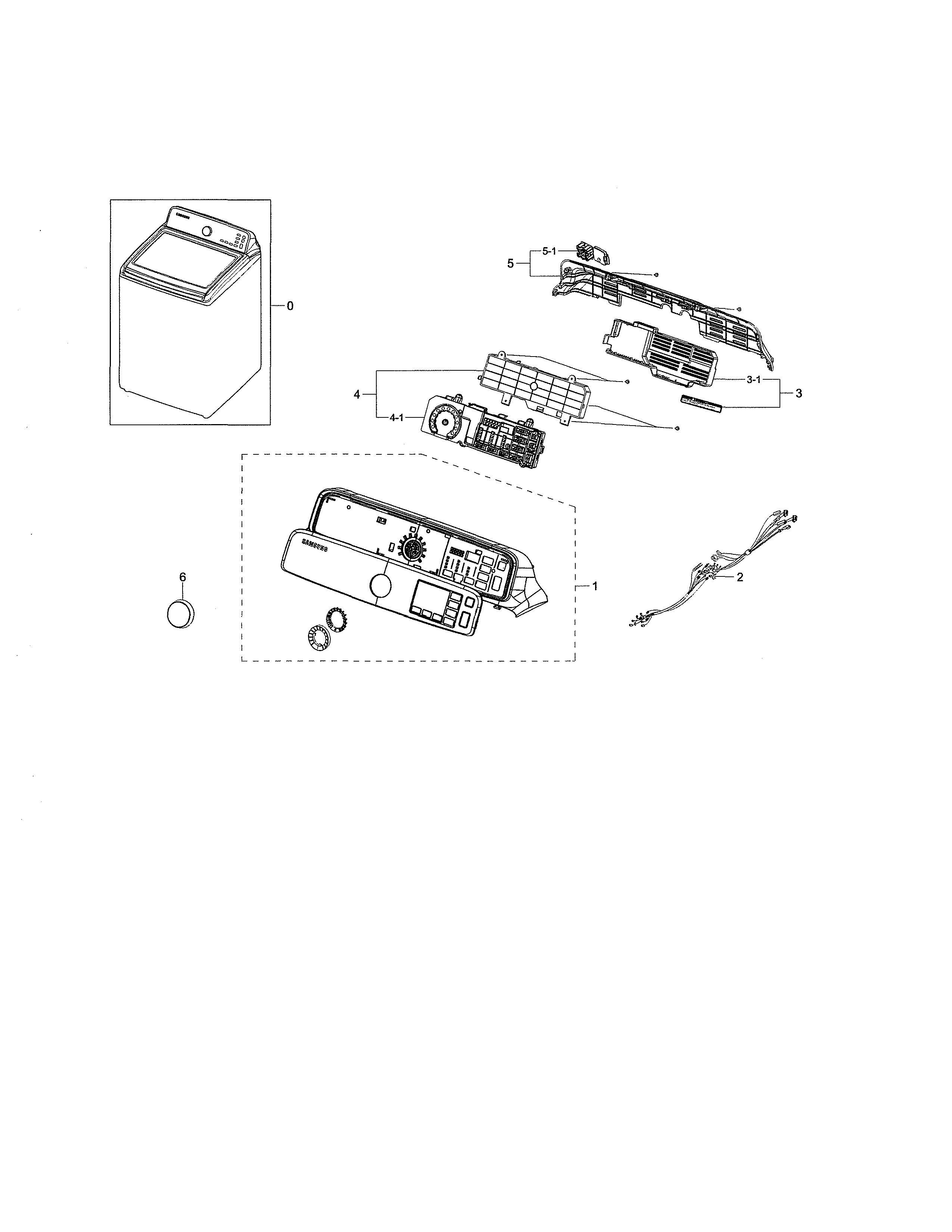 Samsung WA45M7050AW/A4-04 control panel diagram