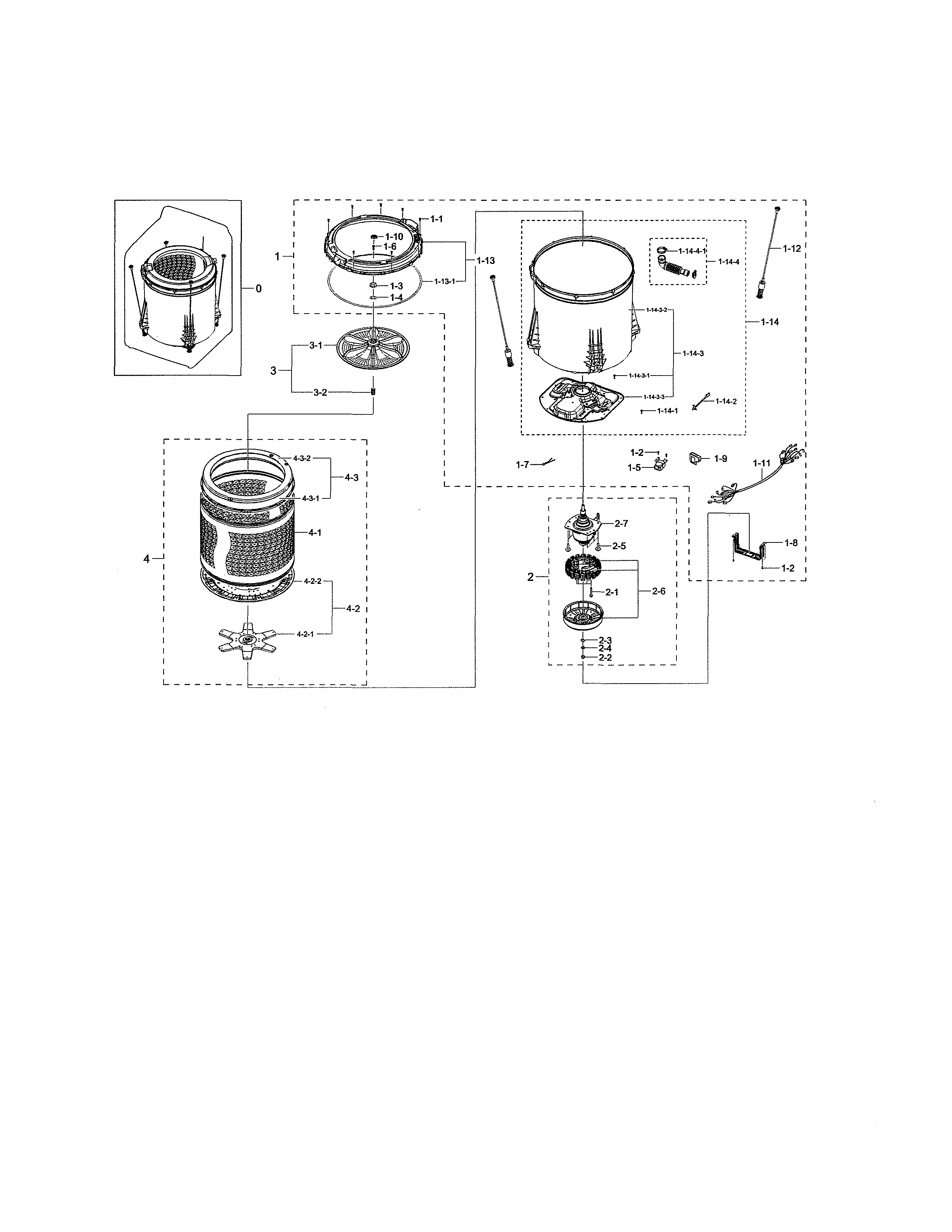 Samsung WA45M7050AW/A4-04 tub diagram