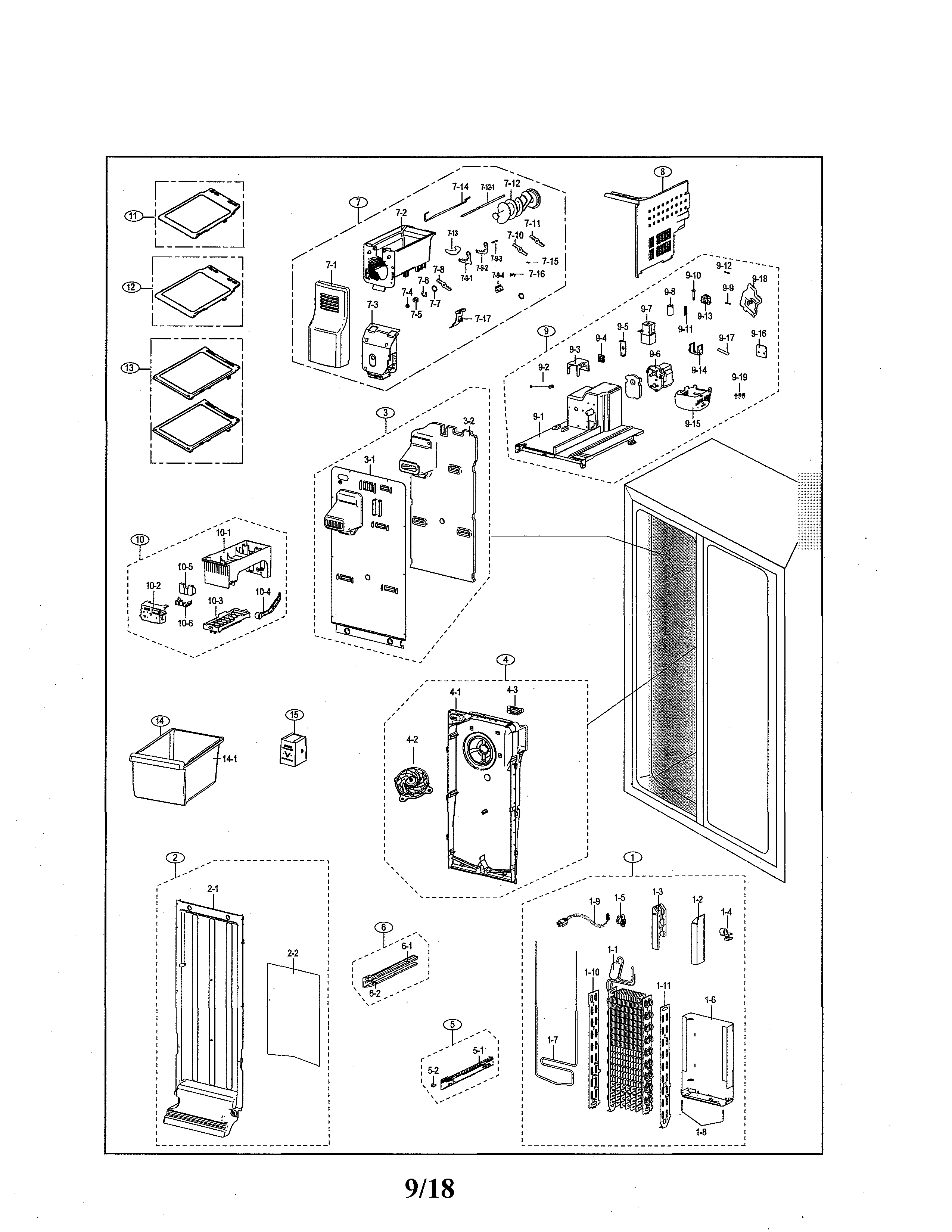 Samsung RS25J500DSR/AA-01 freezer diagram