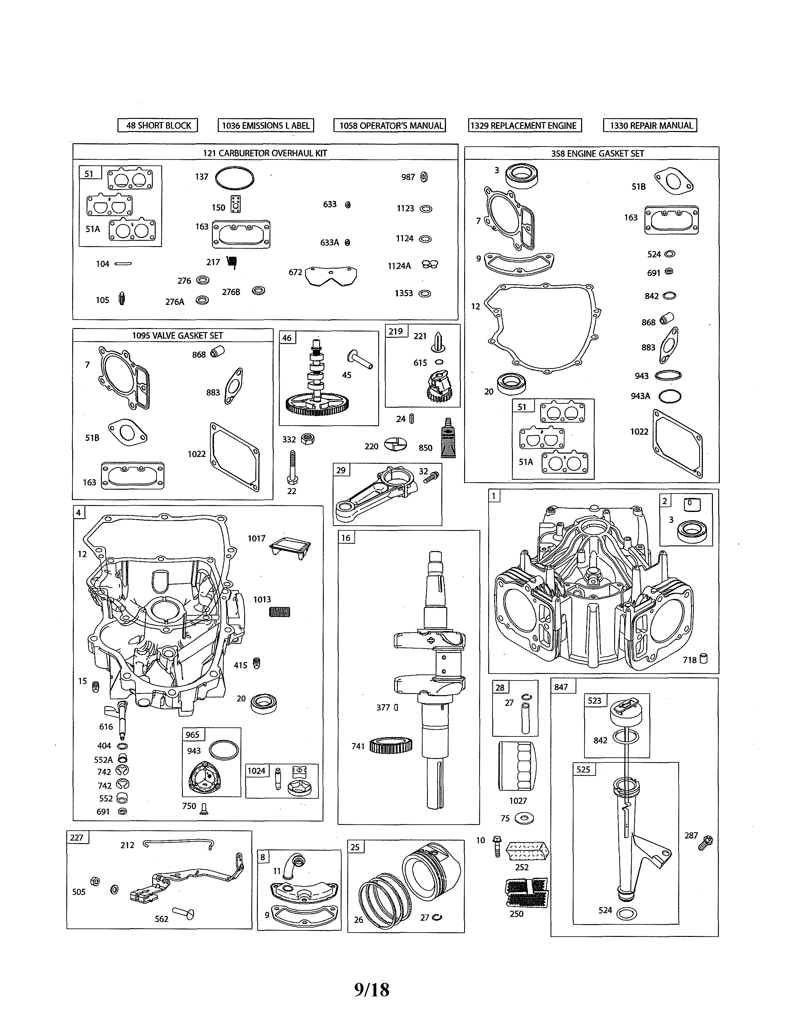 Craftsman 960420222 cylinder/sump/crankshaft diagram