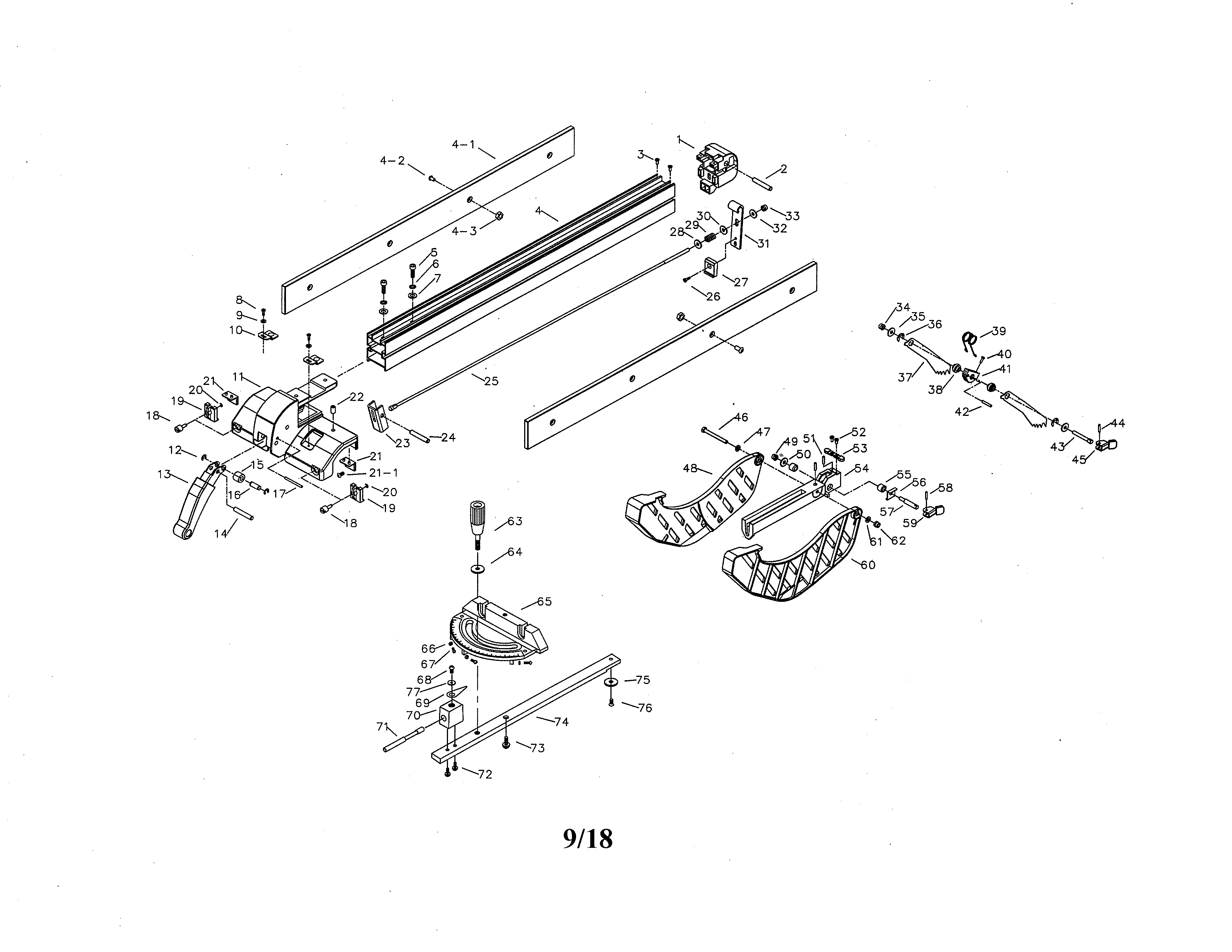 Craftsman 12458833 miter gauge/fence support diagram