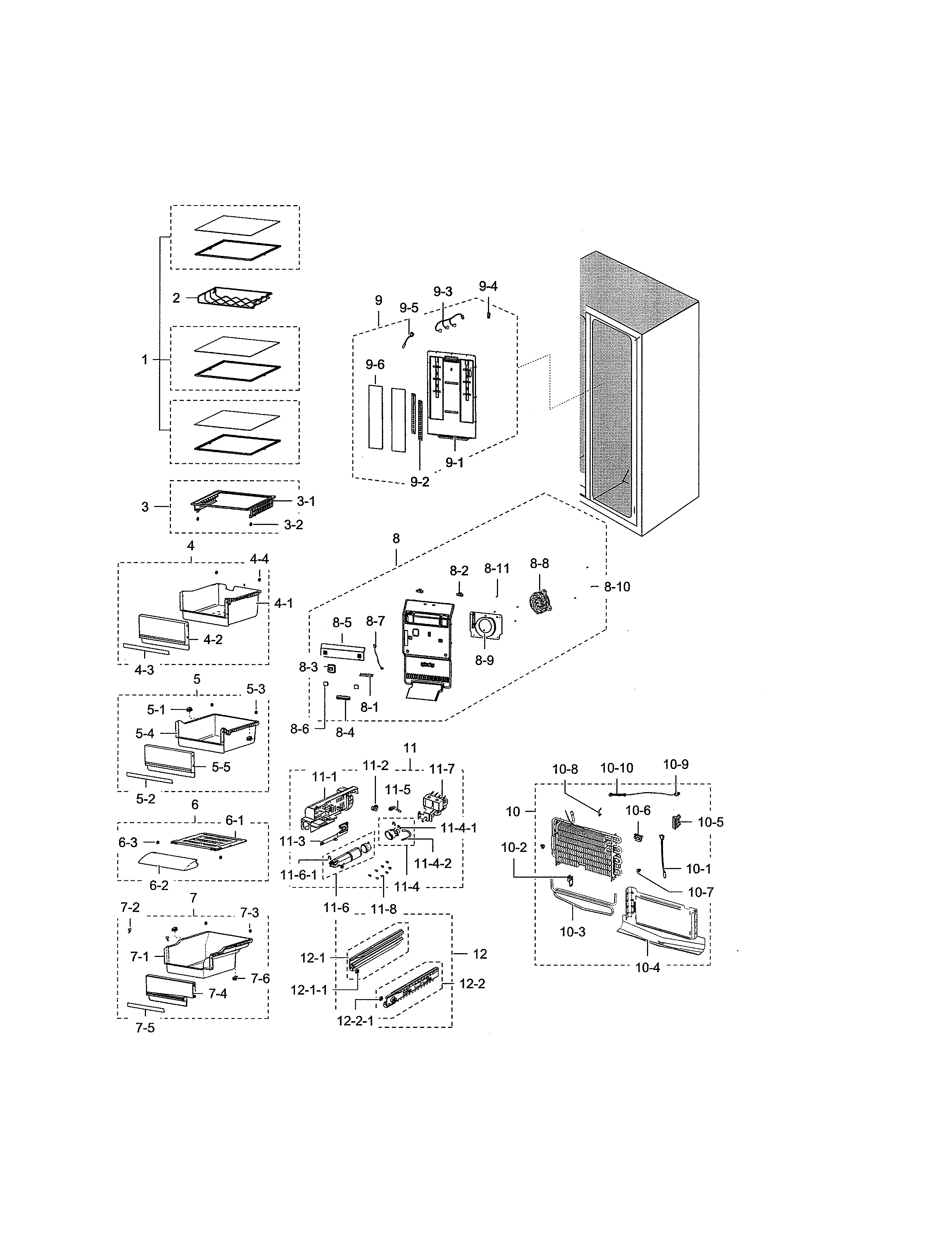 Samsung RSG307AABP/XAA-04 fridge diagram