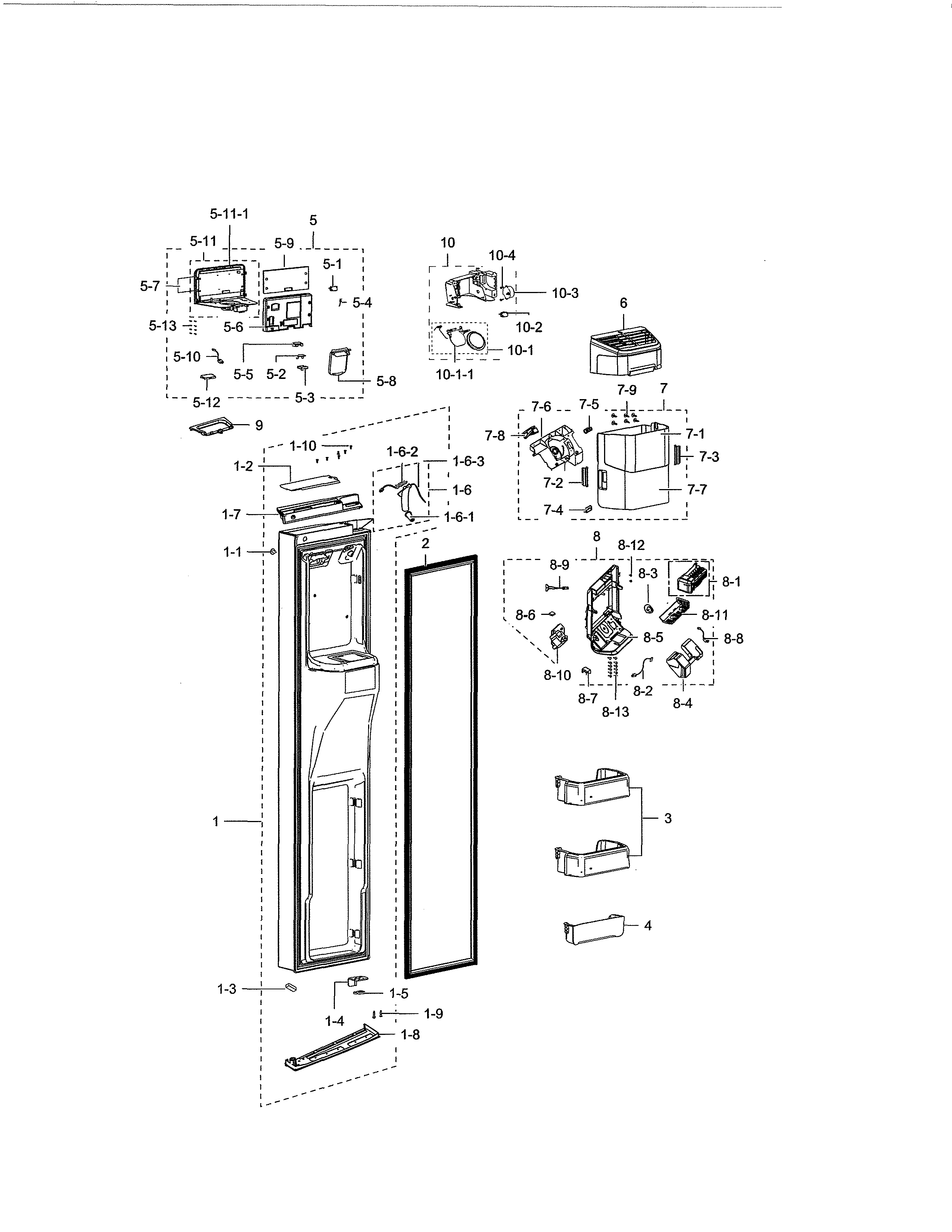 Samsung RSG307AABP/XAA-04 freezer door diagram