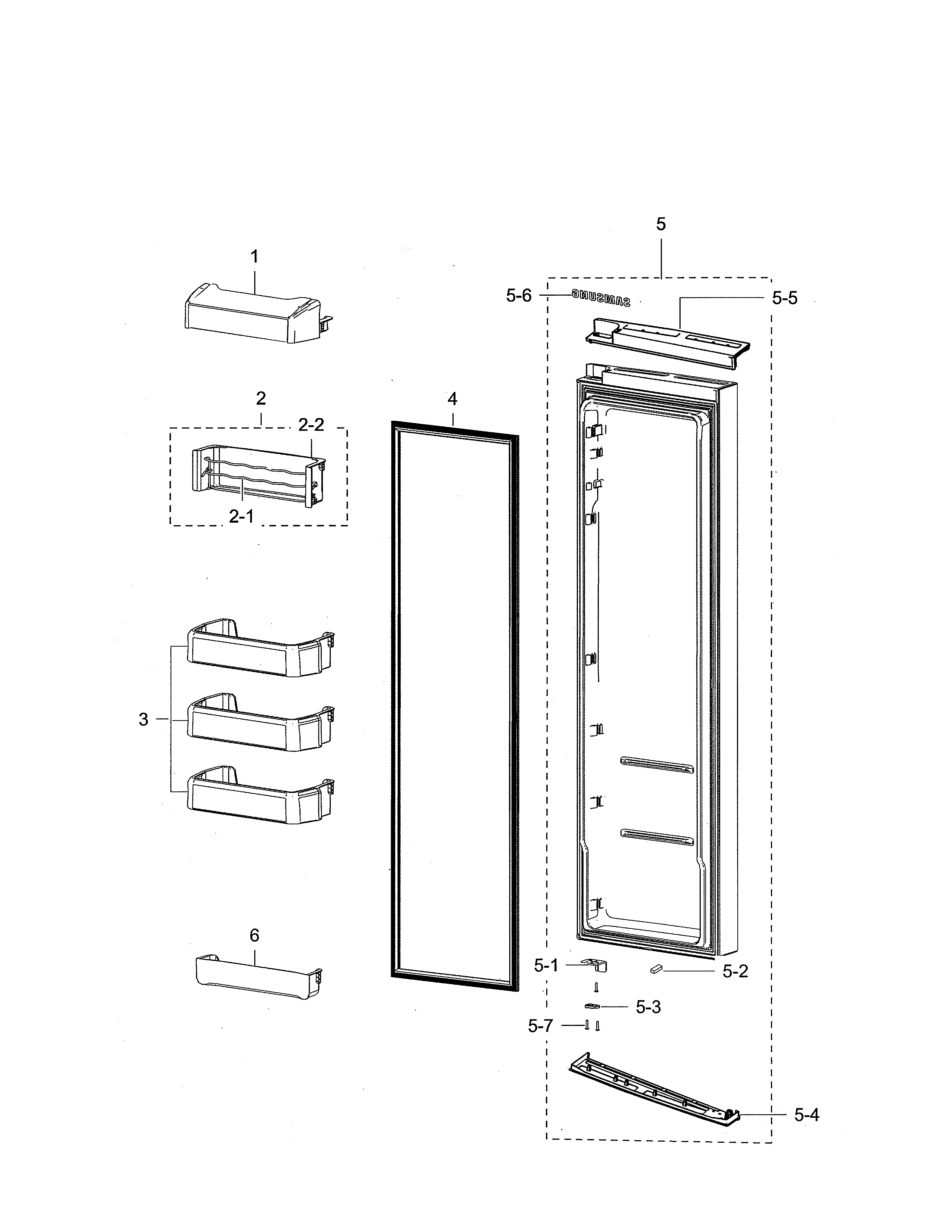 Samsung RSG307AABP/XAA-04 fridge door diagram