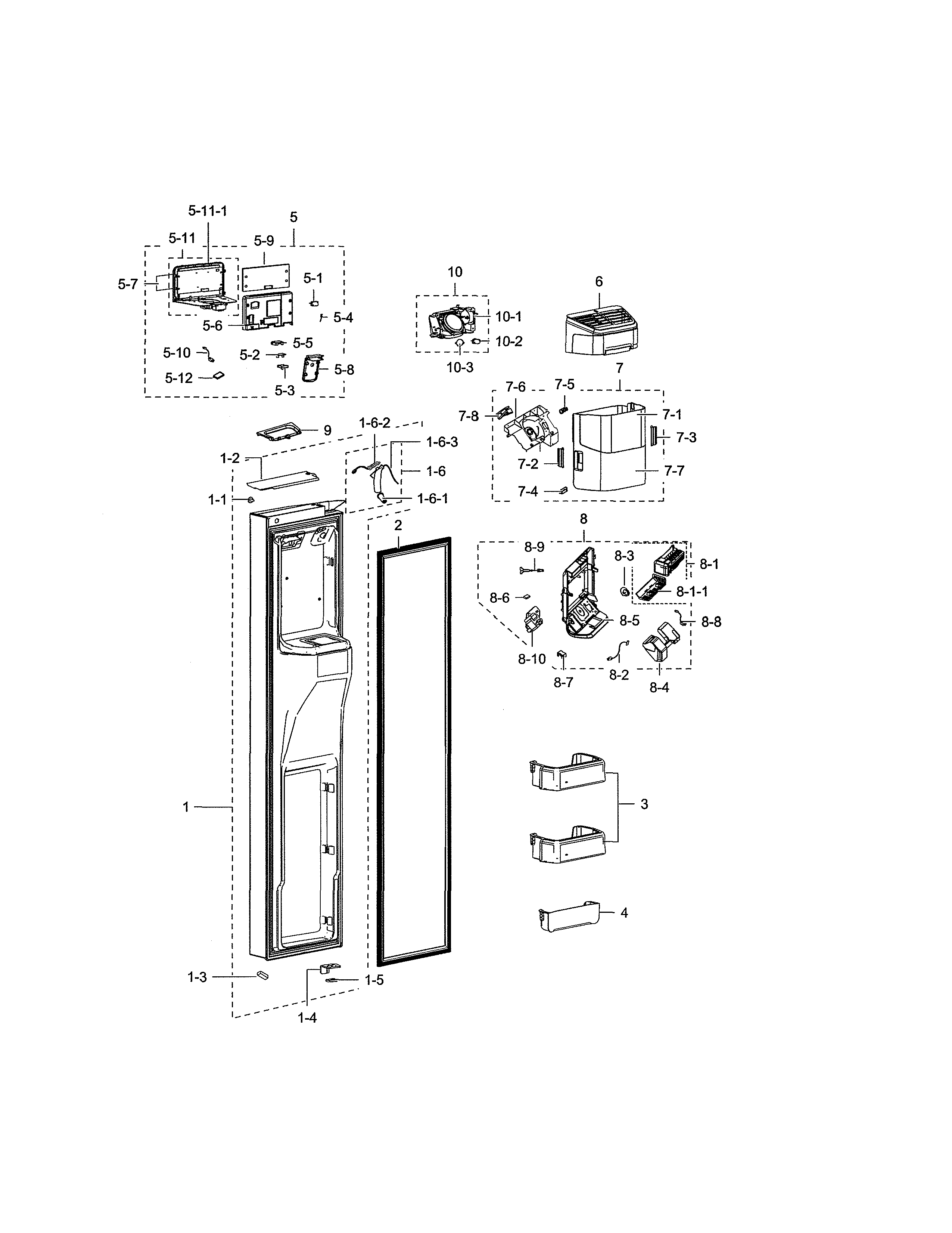 Samsung RSG307AABP/XAA-02 freezer door diagram