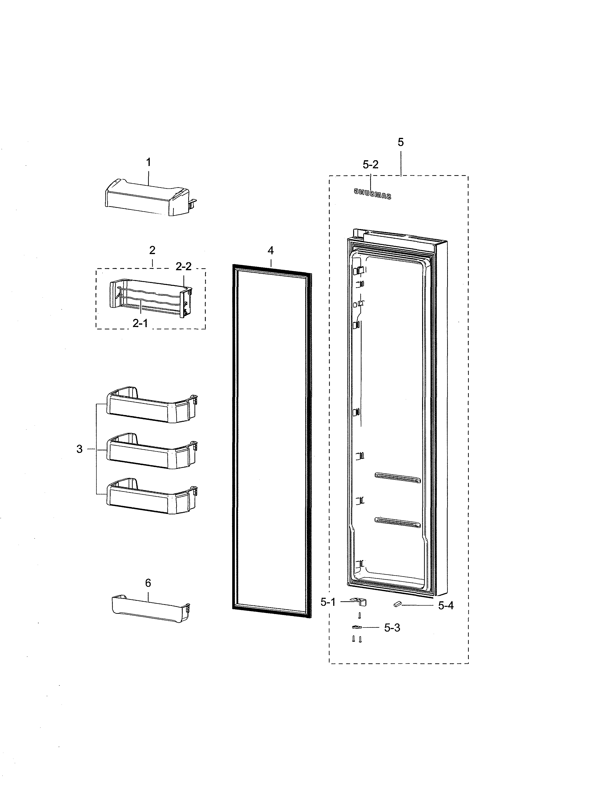 Samsung RSG307AABP/XAA-02 fridge door diagram