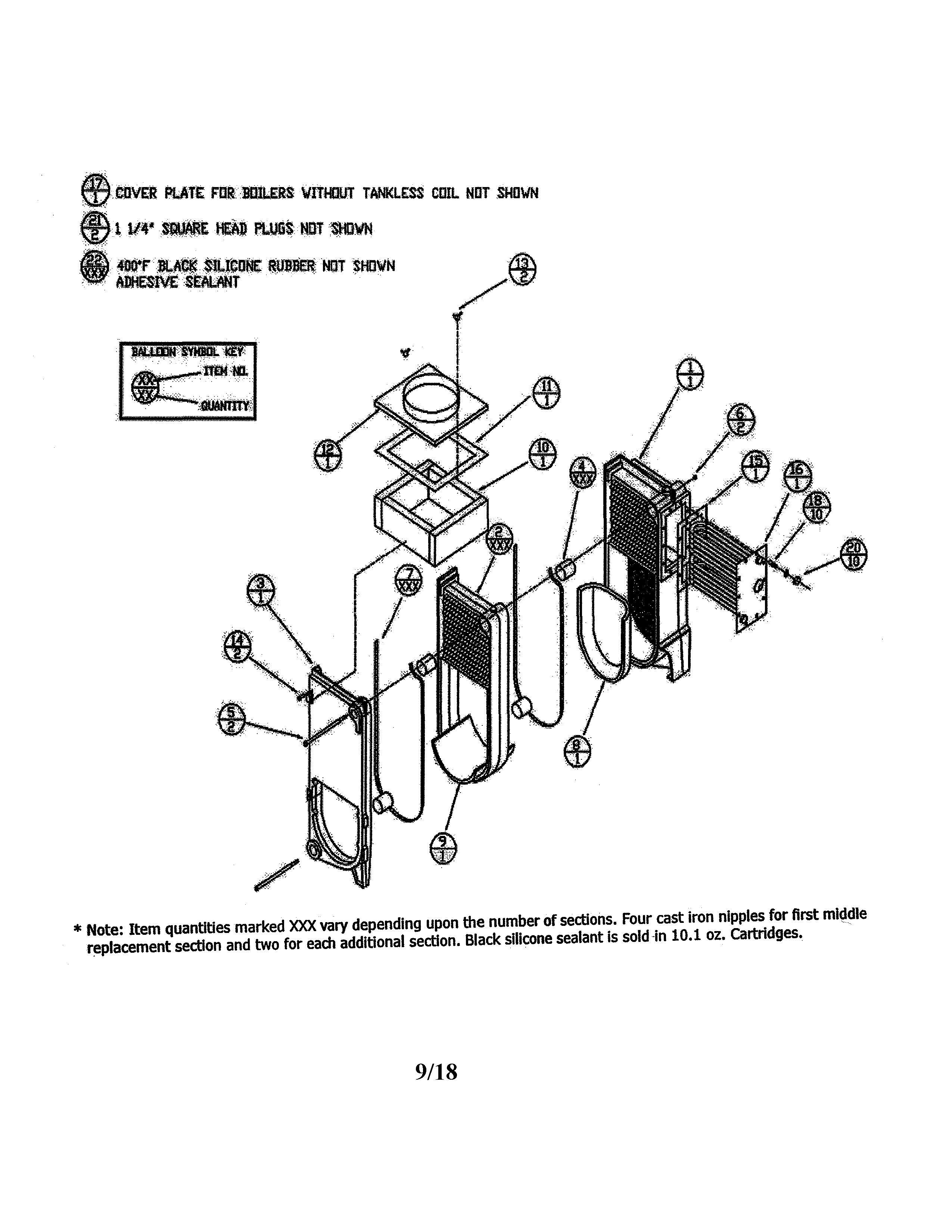 Dunkirk 4EW1.25Z water boiler diagram
