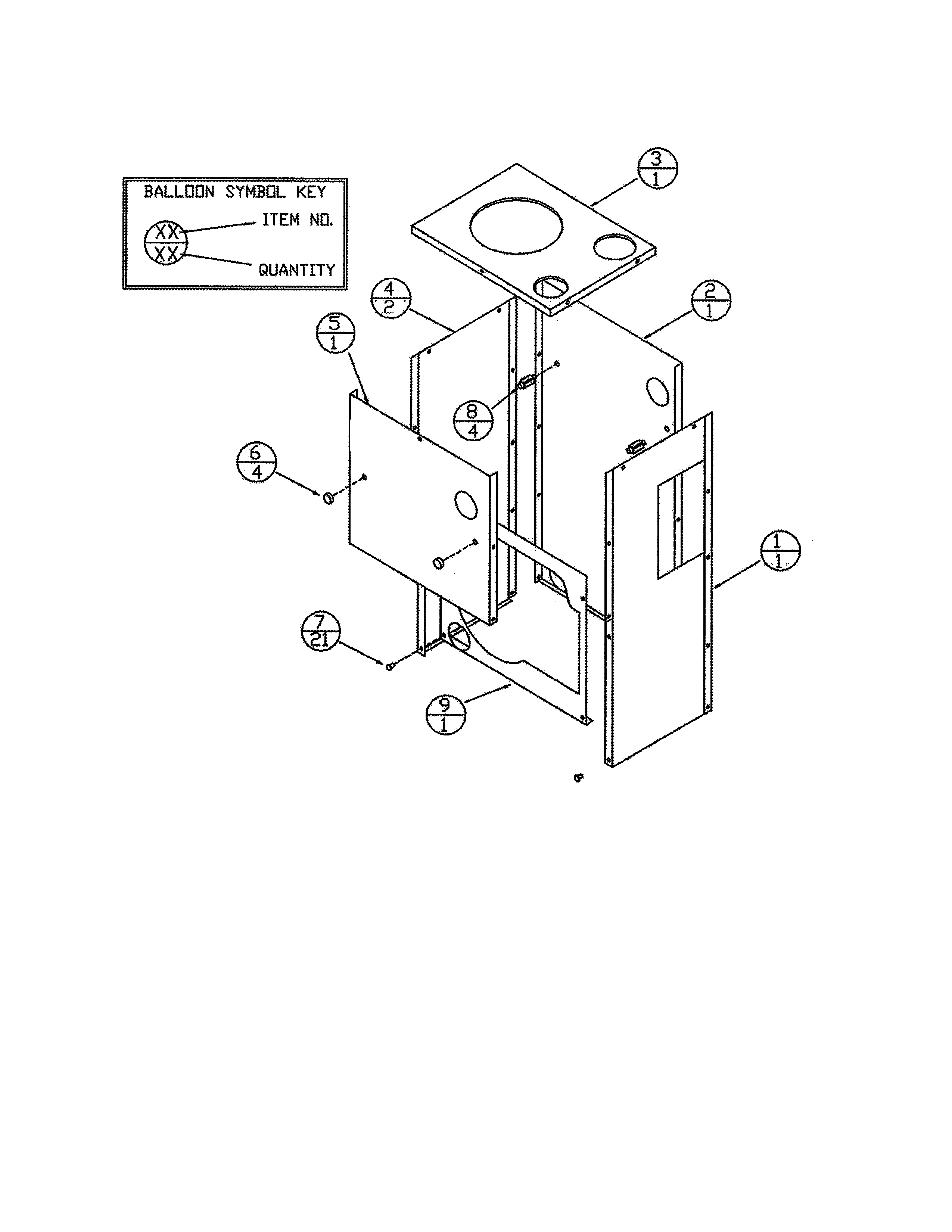 Dunkirk 4EW1.25Z side panels diagram