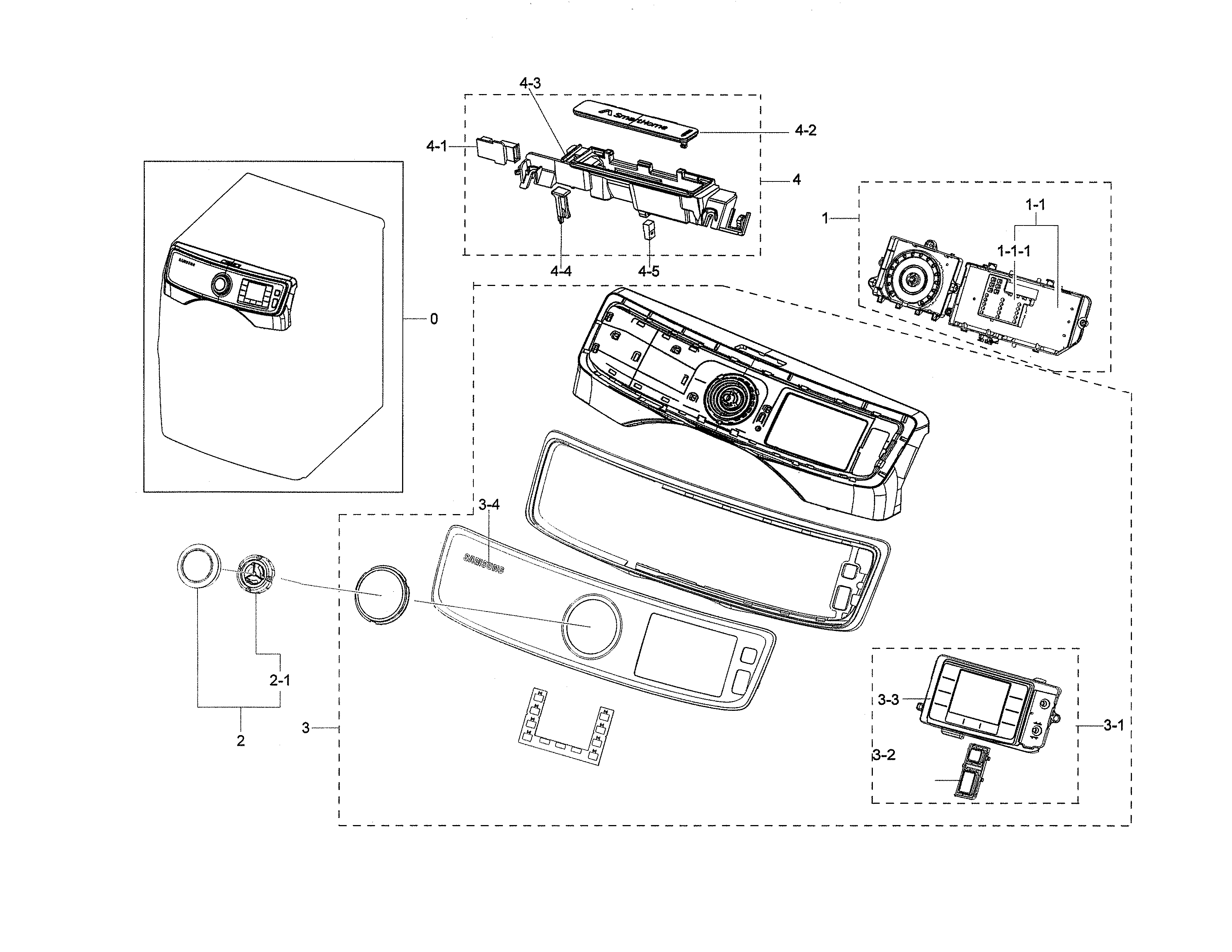 Samsung DV45K6500GV/A3-01 control panel diagram