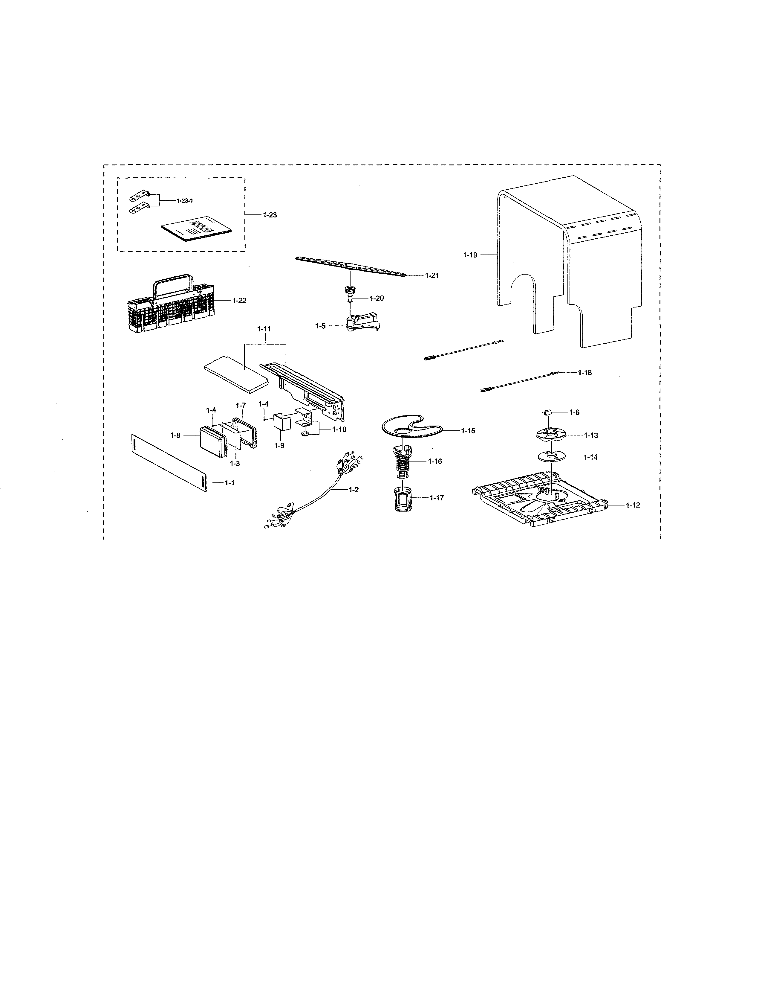 Samsung DW80N3030UW/AA-00 case assembly diagram