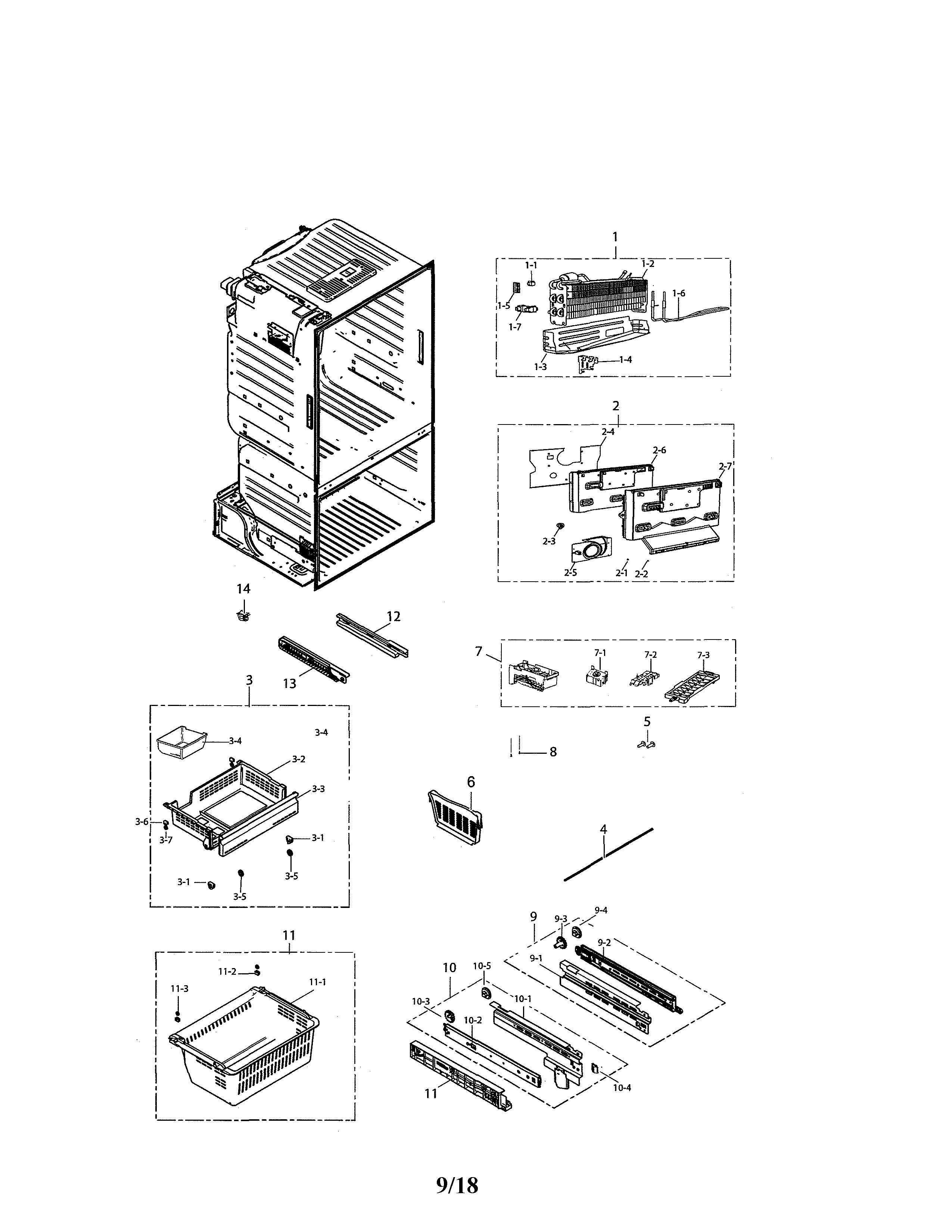 Samsung RF220NCTASP/AA-00 freezer diagram