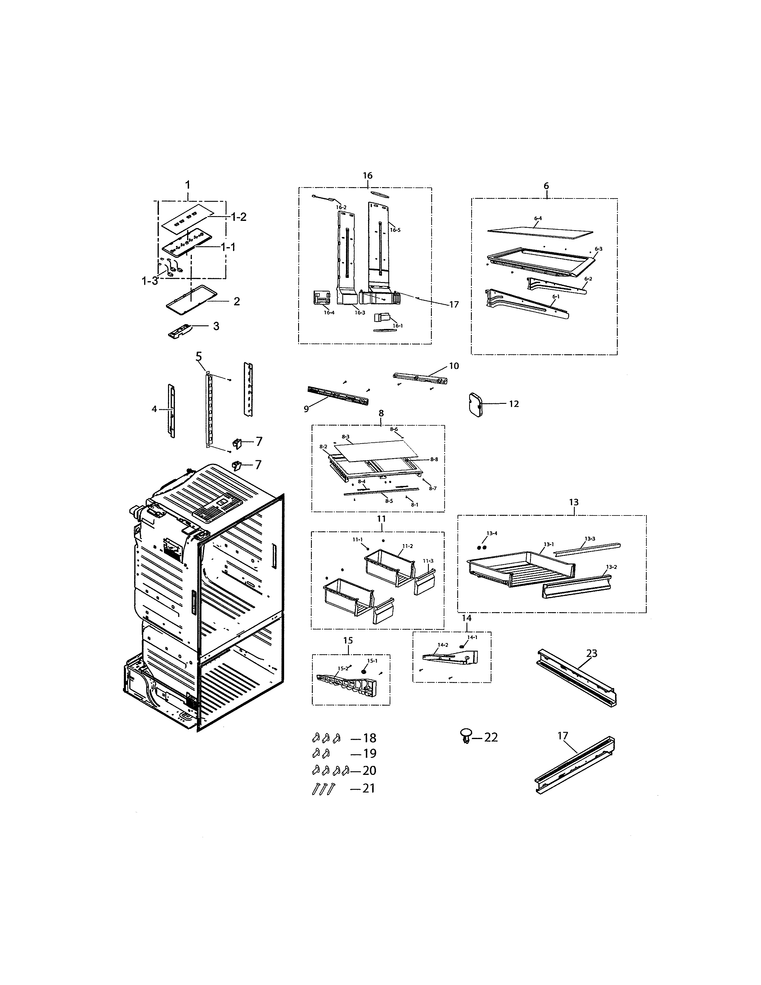 Samsung RF220NCTASP/AA-00 fridge diagram