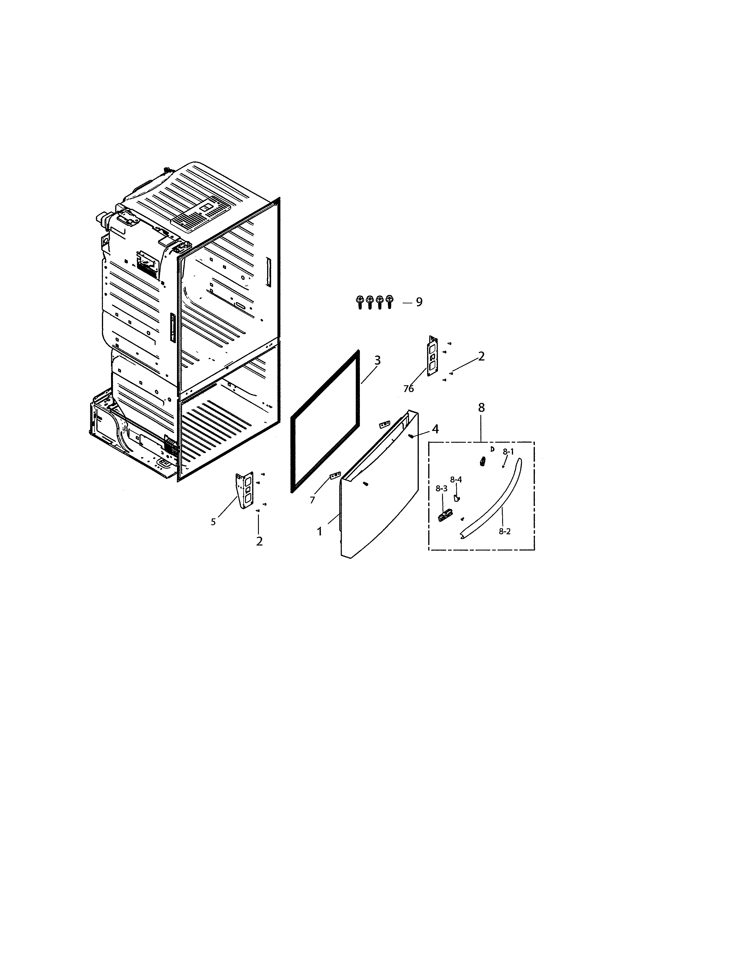 Samsung RF220NCTASP/AA-00 freezer door diagram