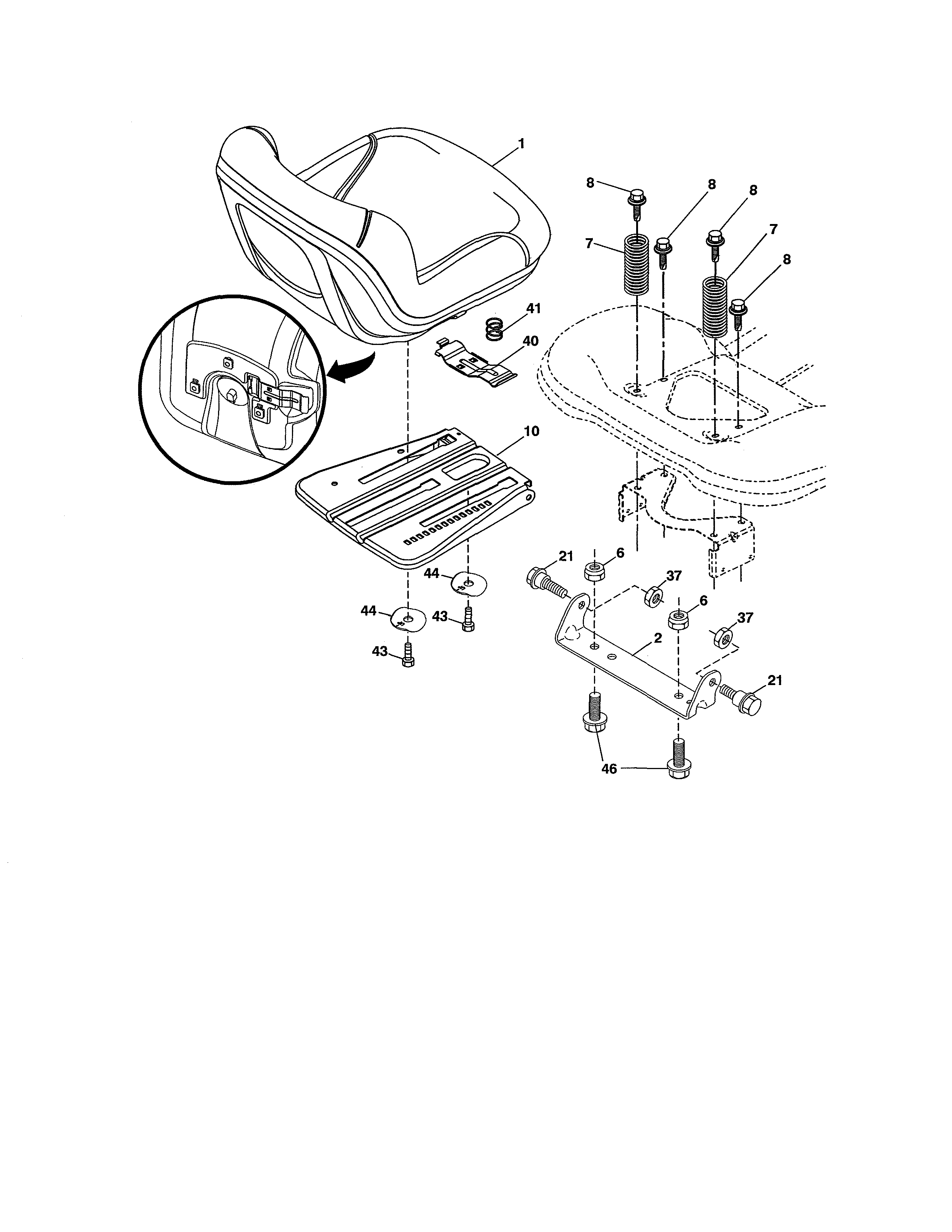 Craftsman 917273900 seat assembly diagram