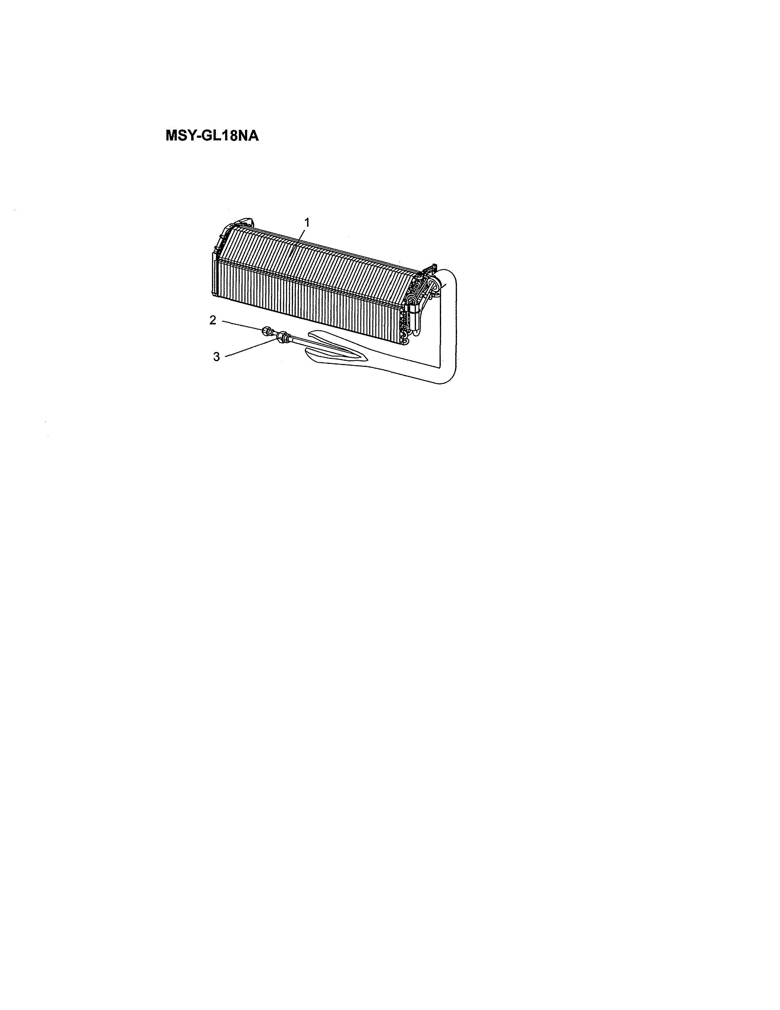 Mitsubishi MSY-GL15NA-U1 indoor unit heat exchanger diagram