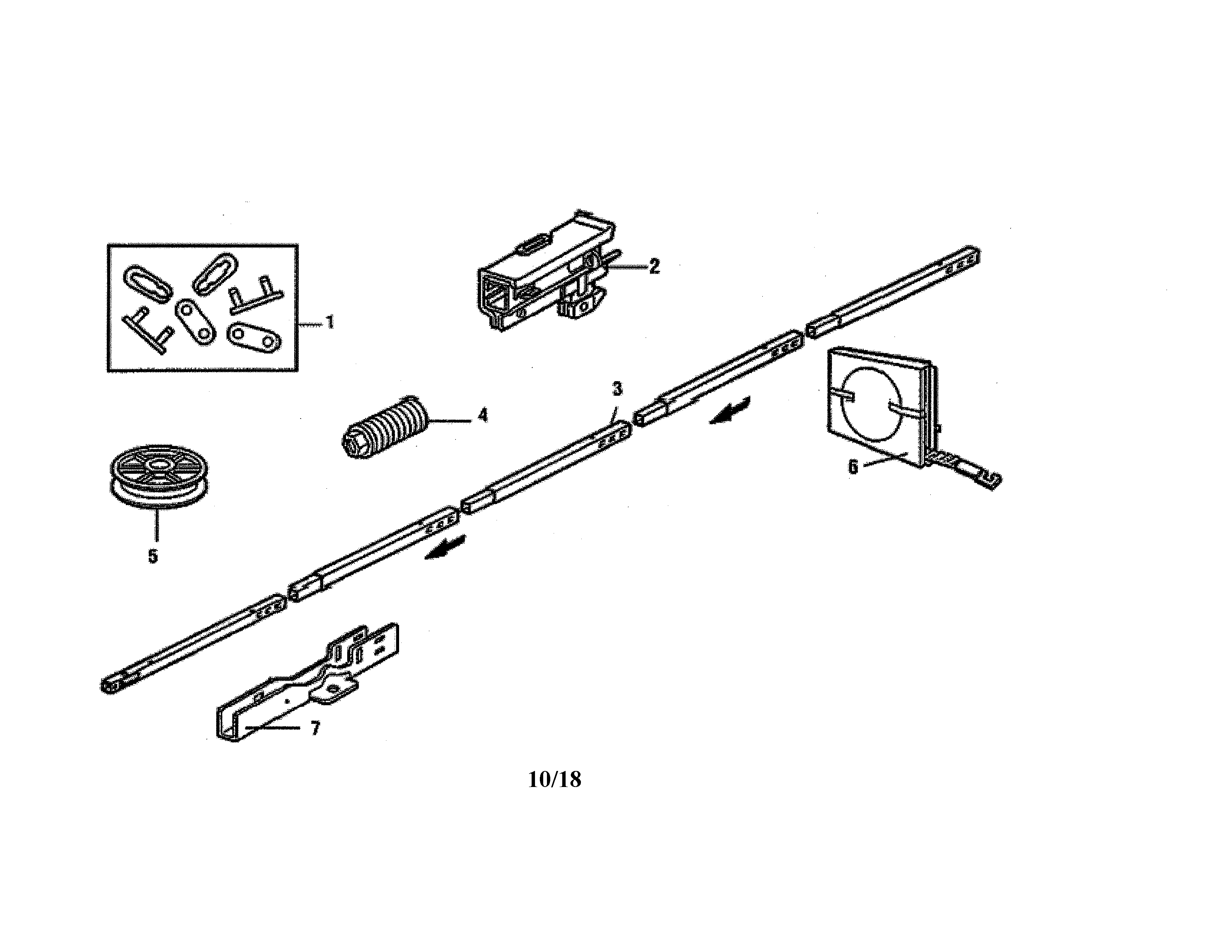 Chamberlain 248739 rail assembly diagram