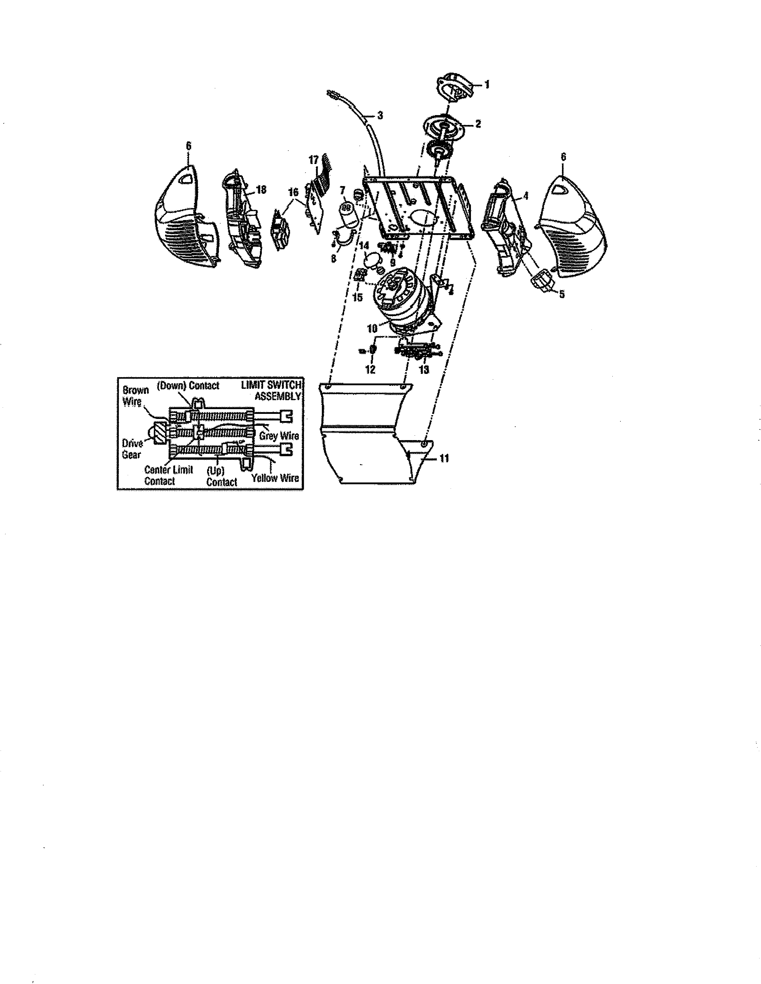 Chamberlain 248739 motor unit assembly parts diagram