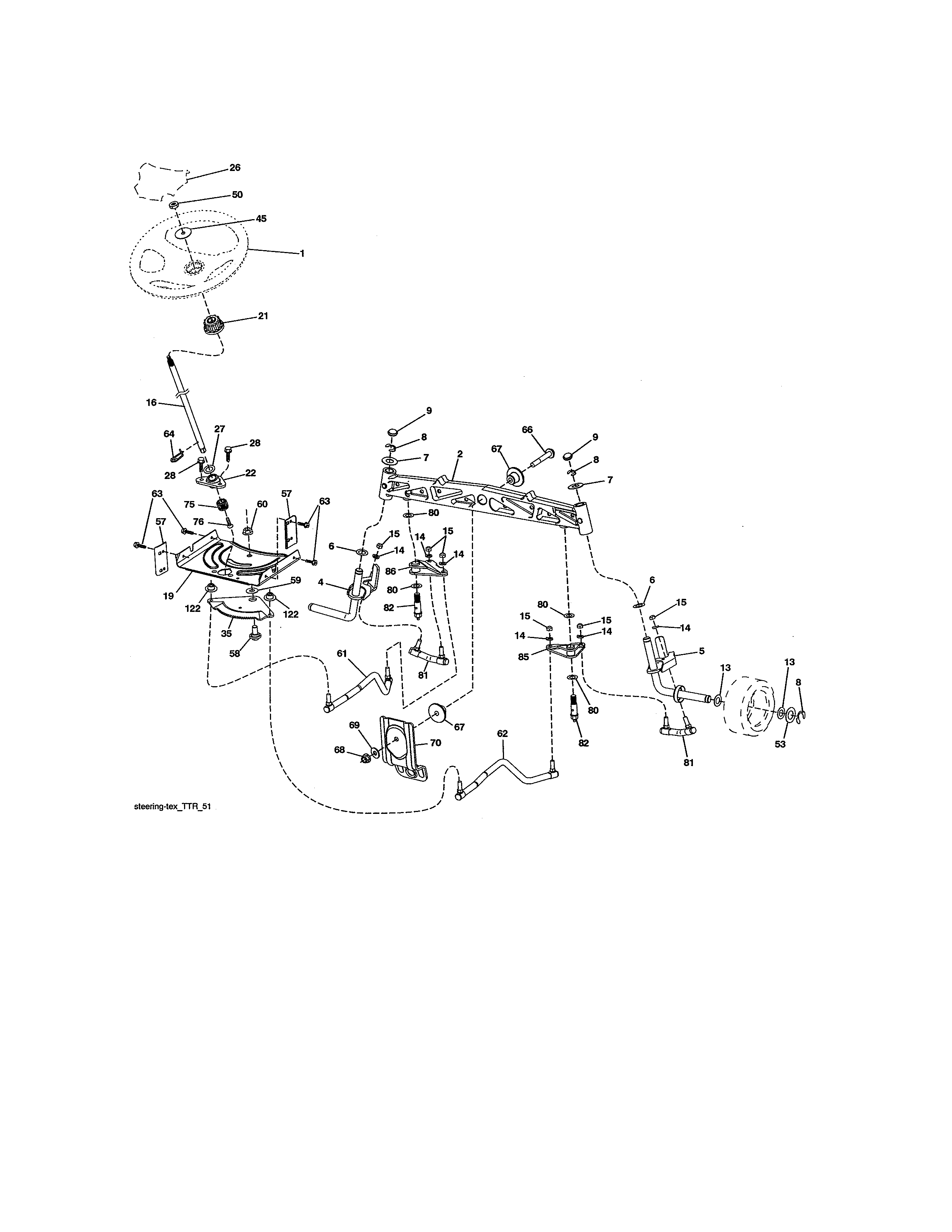Craftsman 960420217 steering assembly diagram