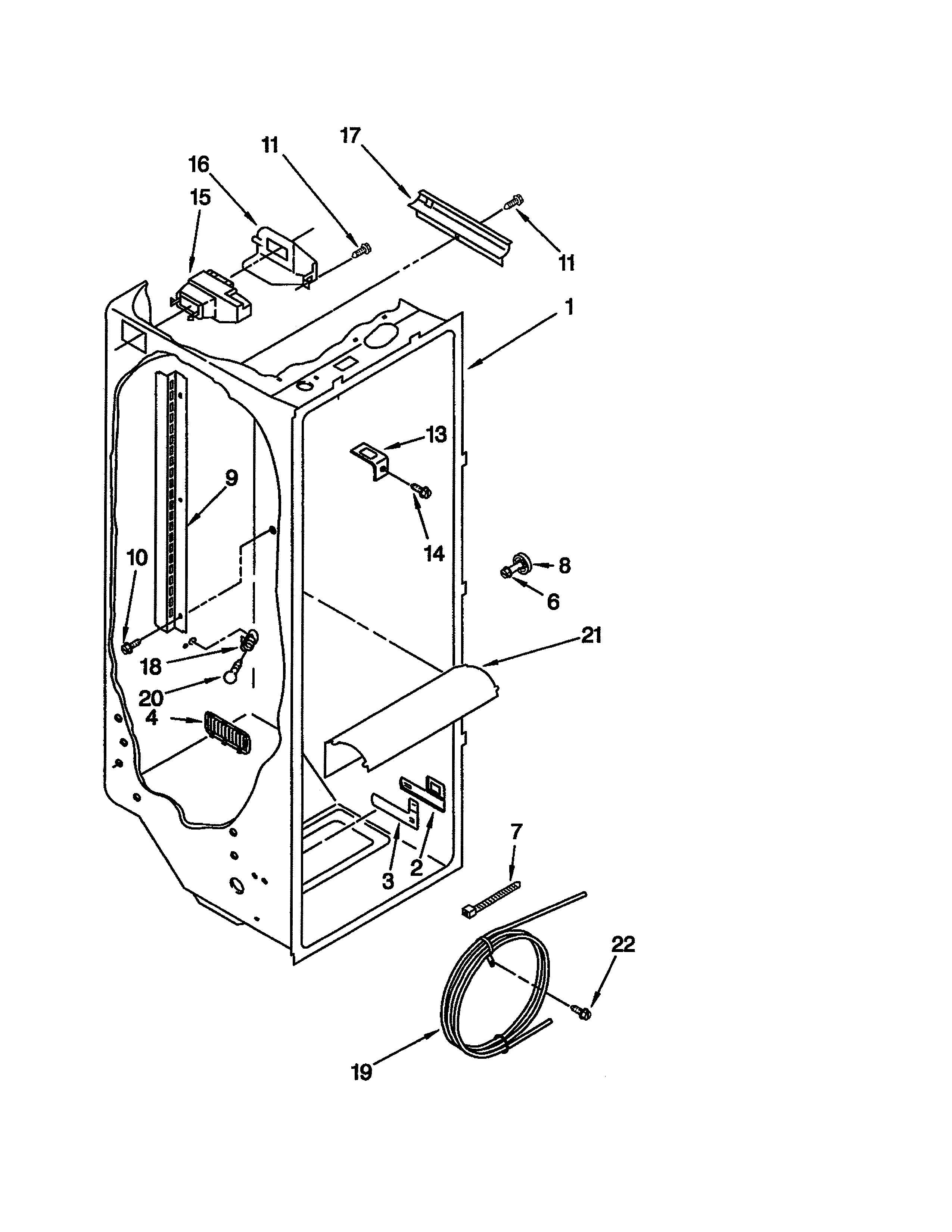 Kenmore 10652242102 refrigerator liner diagram
