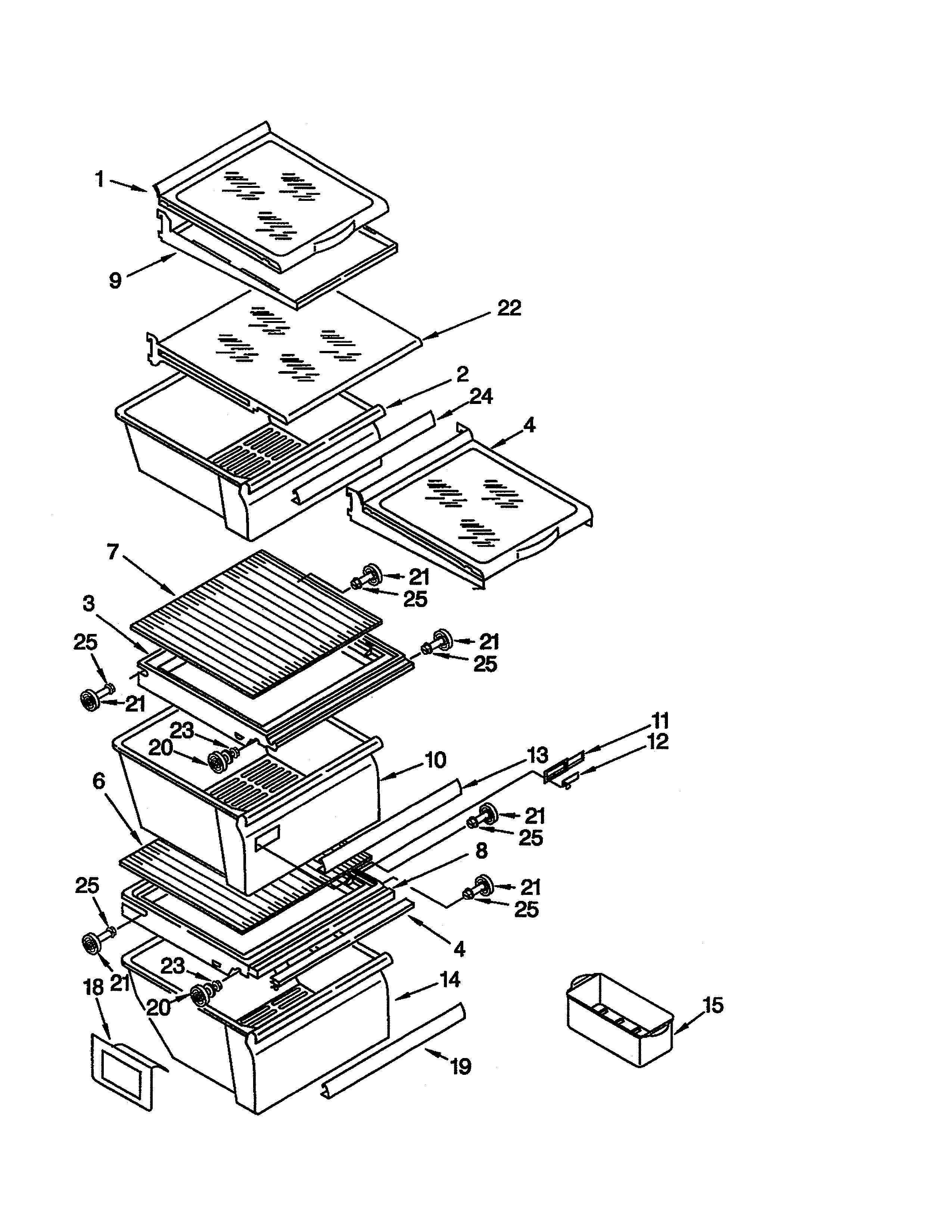 Kenmore 10652242102 refrigerator shelf diagram