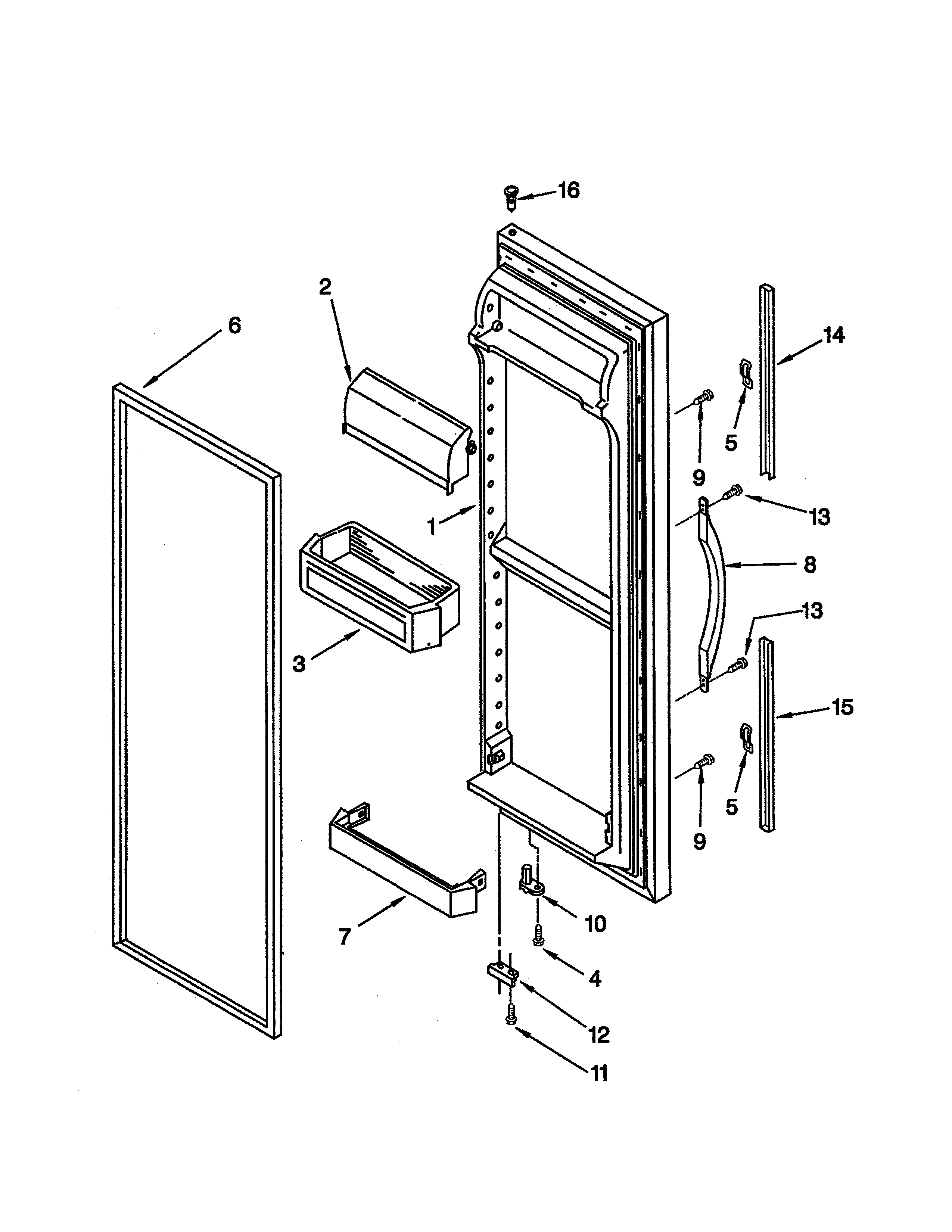 Kenmore 10652242102 refrigerator door diagram