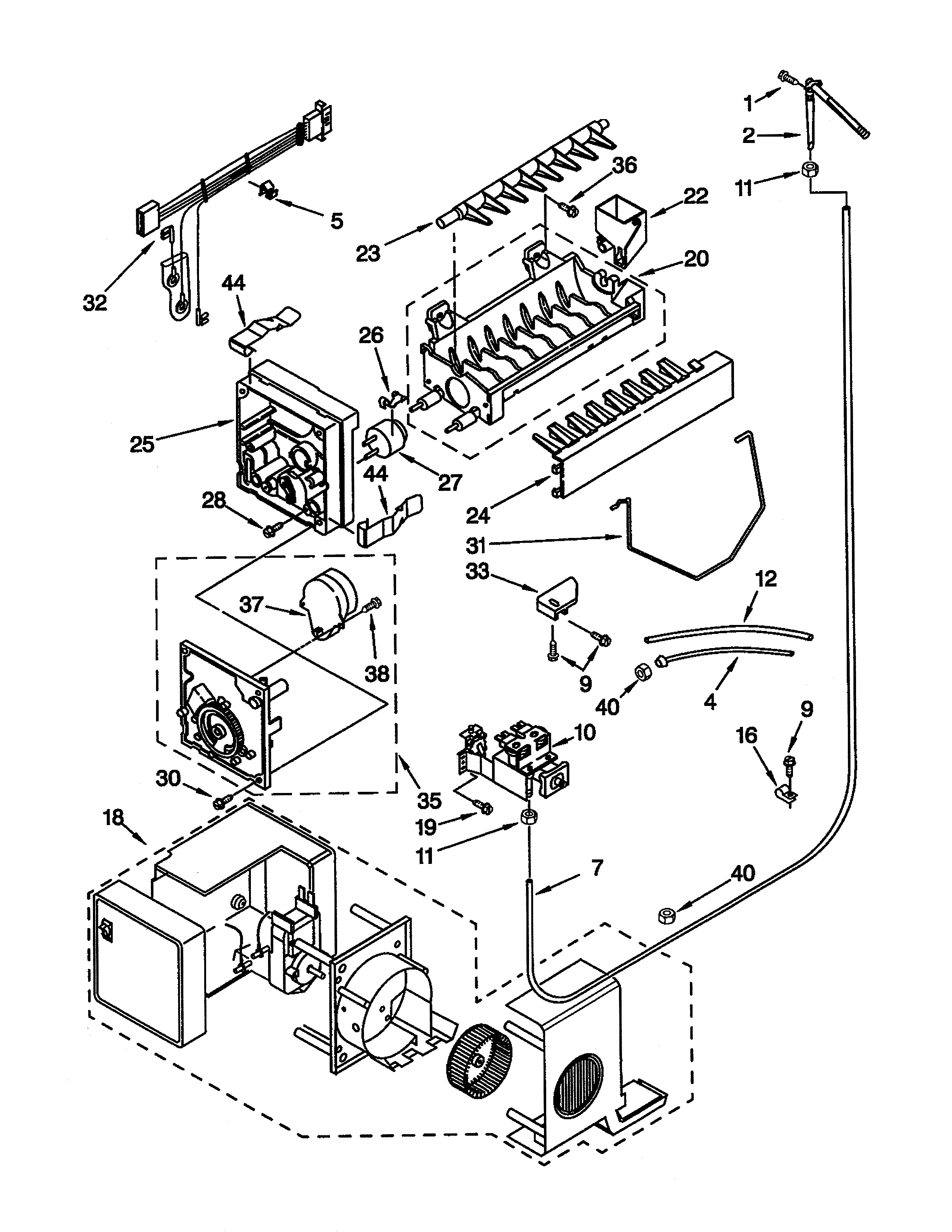 Kenmore 10652242102 icemaker diagram