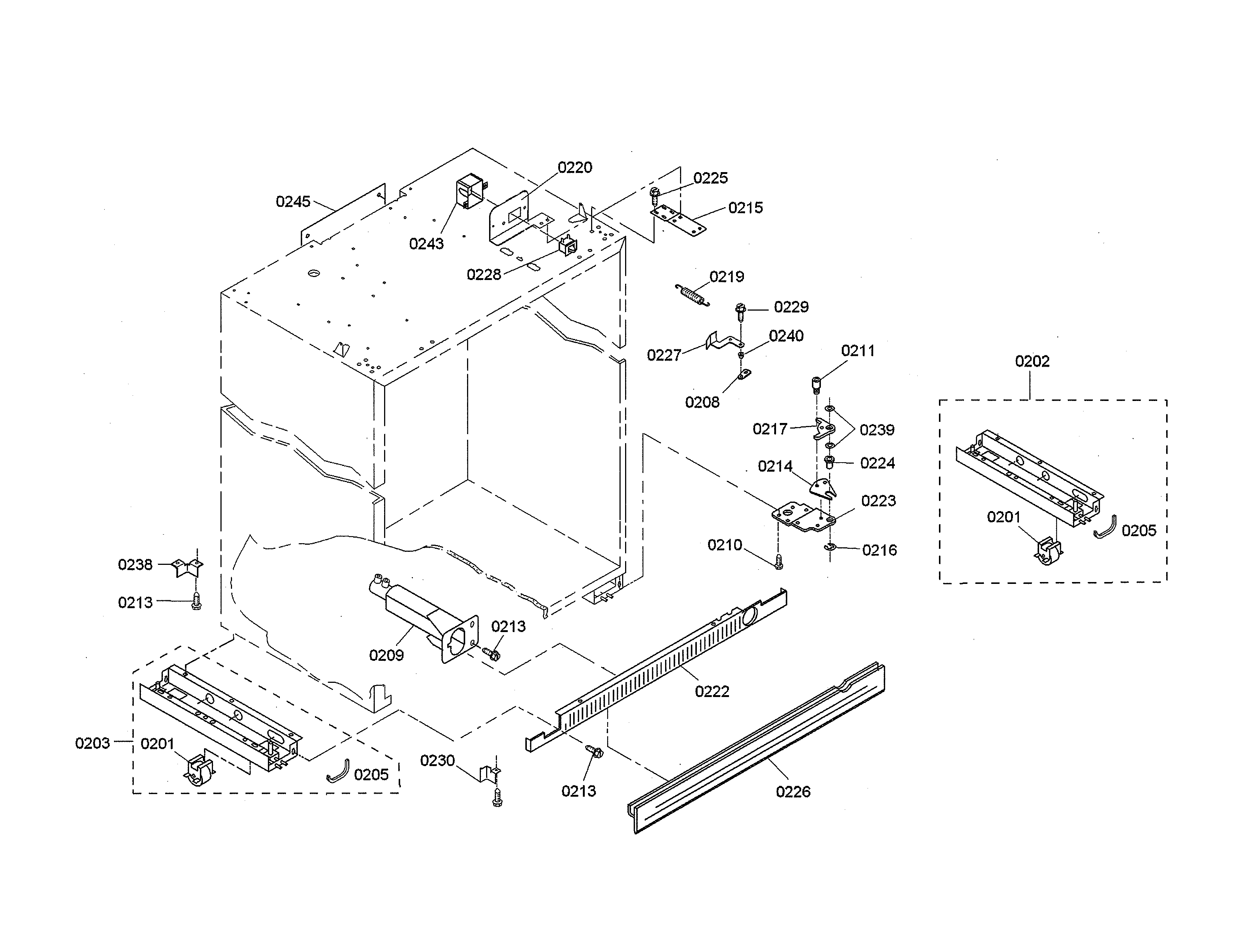 Thermador KBUIT4855E/03 rollers/water filter housing diagram