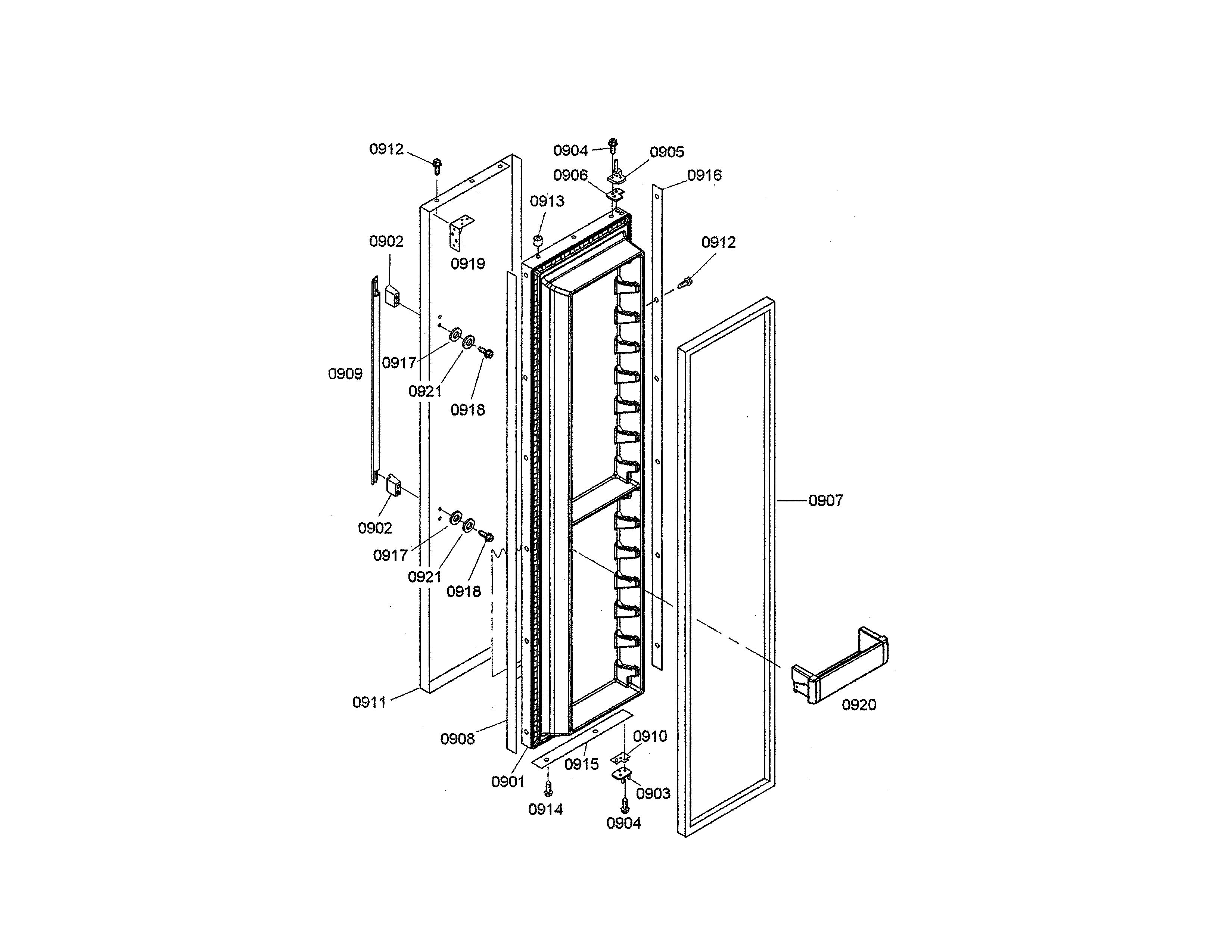 Thermador KBUIT4855E/03 freezer door diagram