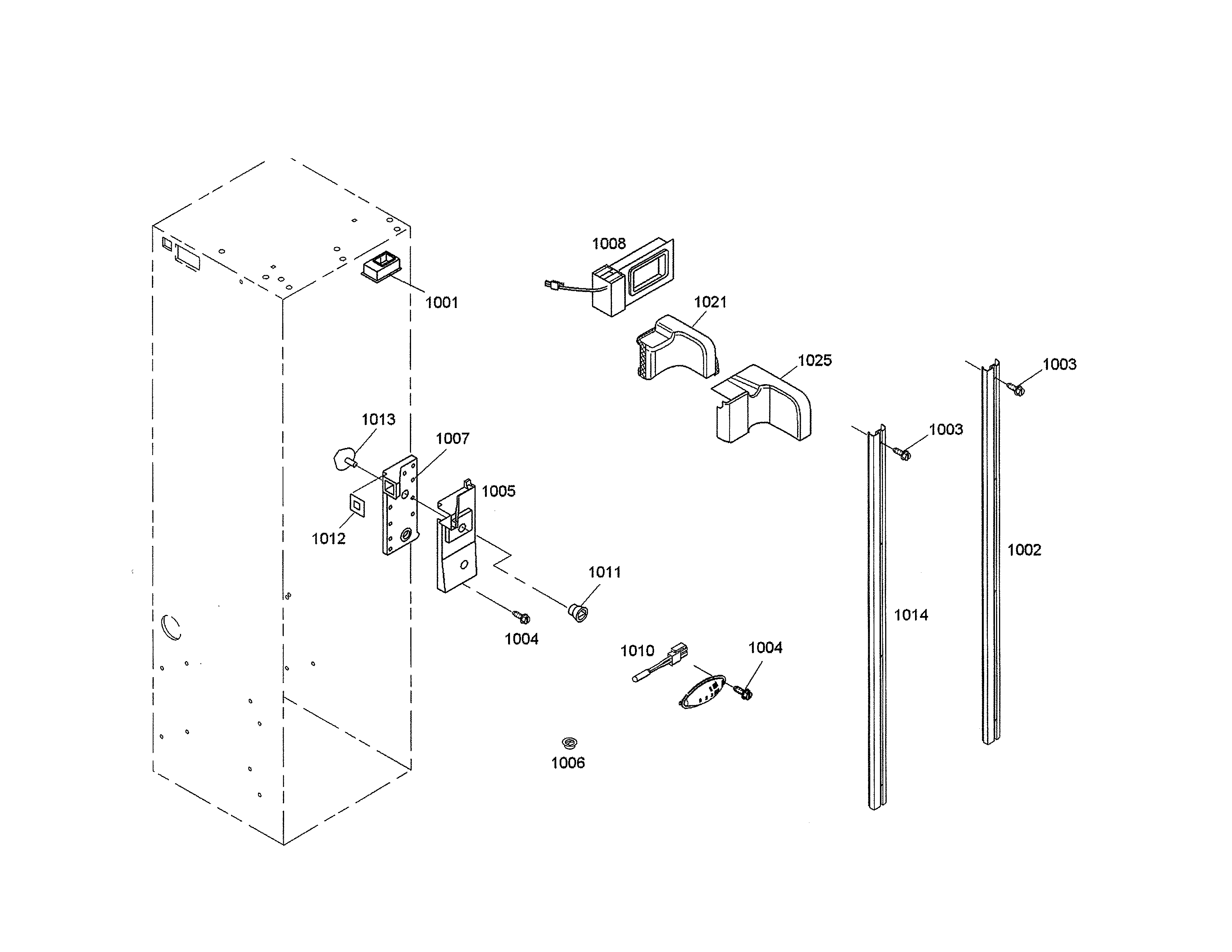 Thermador KBUIT4855E/03 air baffle/cover diagram