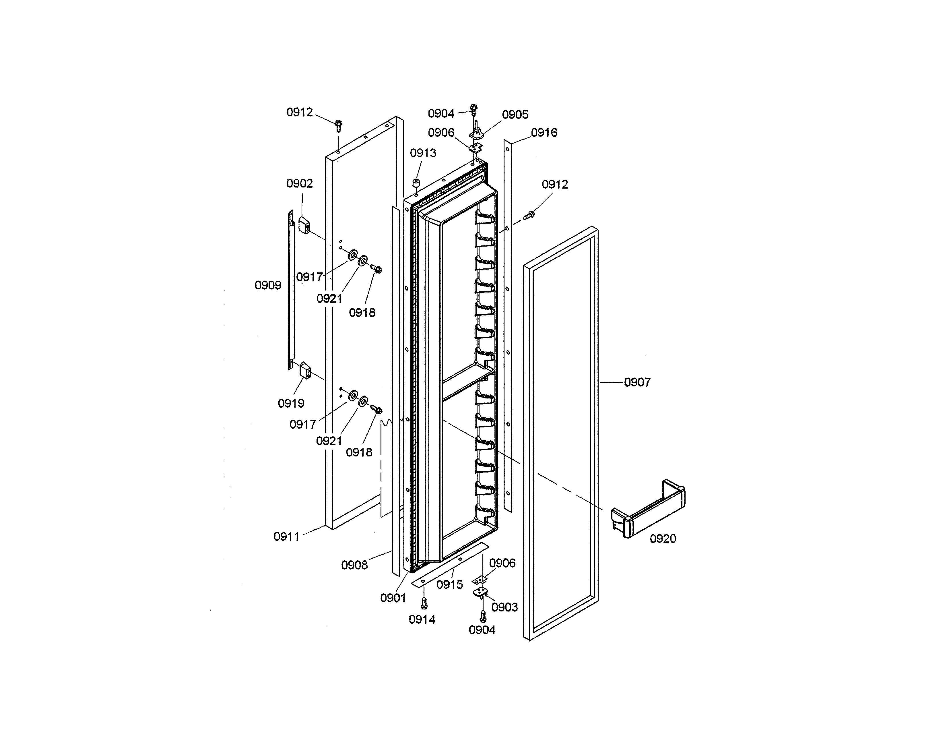 Thermador KBUIT4855E/04 freezer door diagram